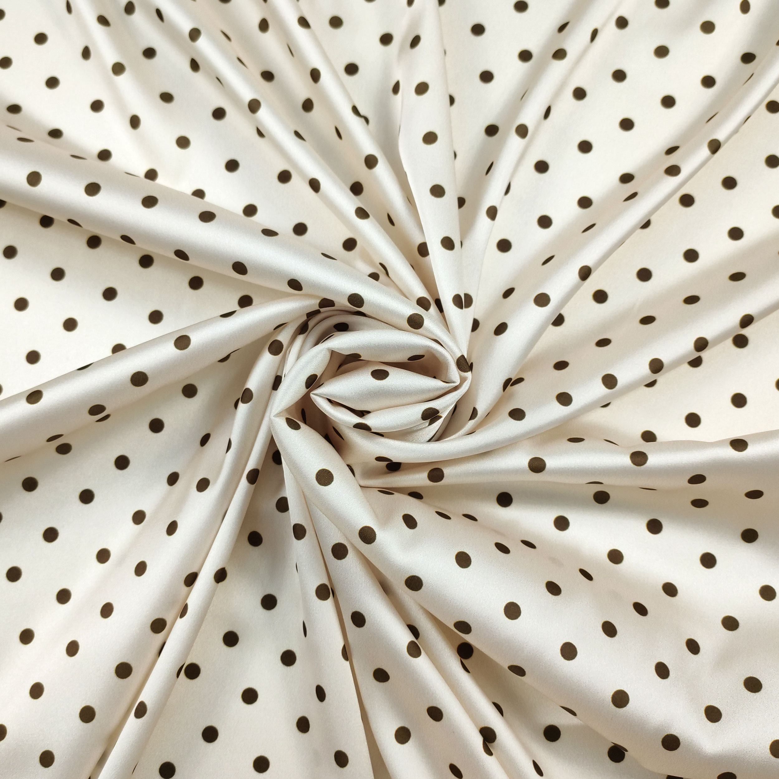 Rasetto Elasticizzato Setato Alta Moda Pois Sfondo Panna
