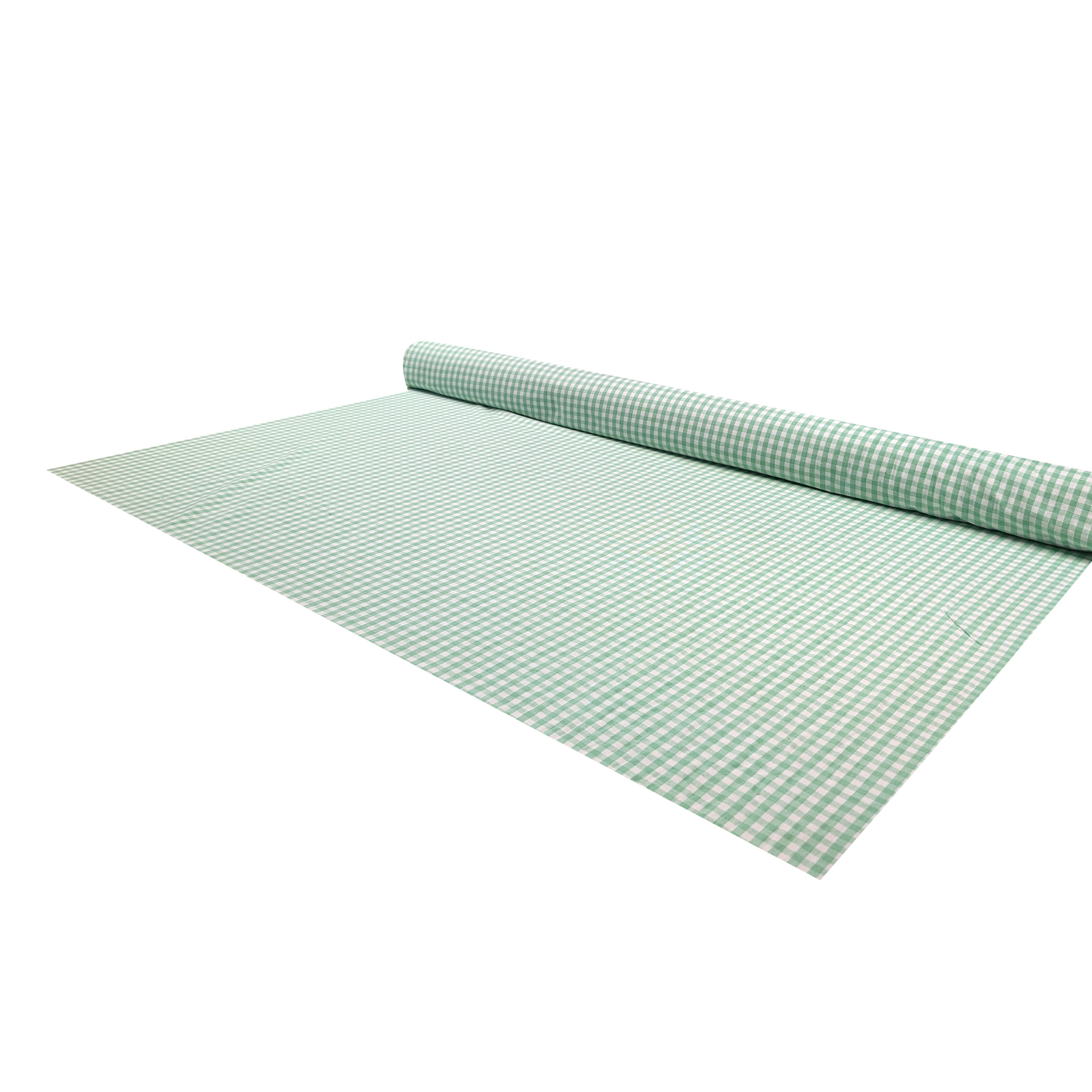 Cotone Lavato Tinto in Filo Quadretti Menta Image