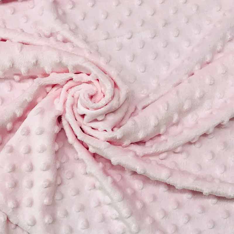 Tessuto Minky Dots Lux Rosa Baby