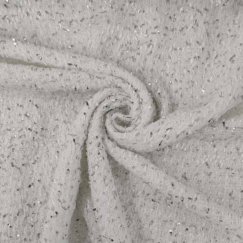 Stoffa boucle bianco lurex (1)
