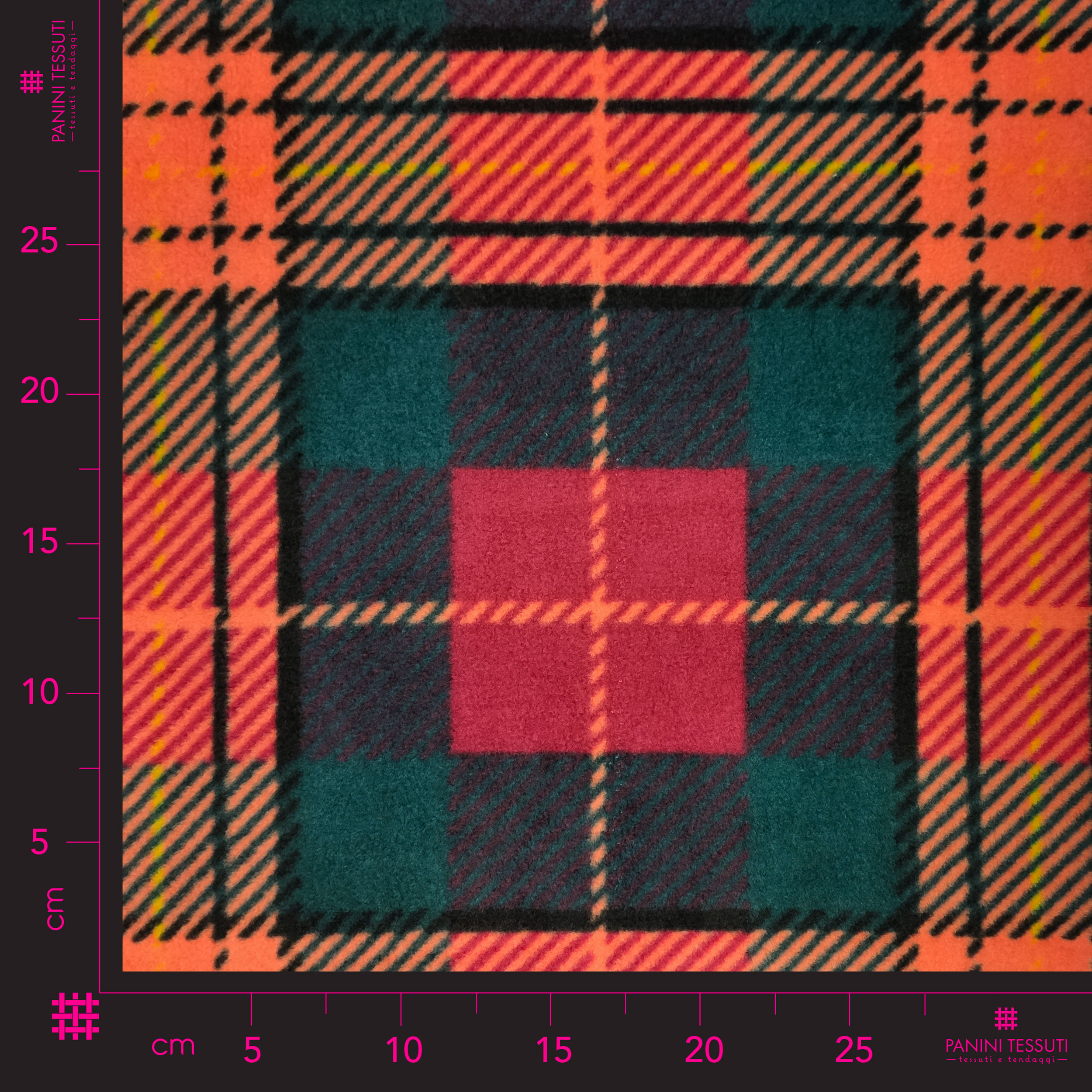 pile tartan toni del verde arancio