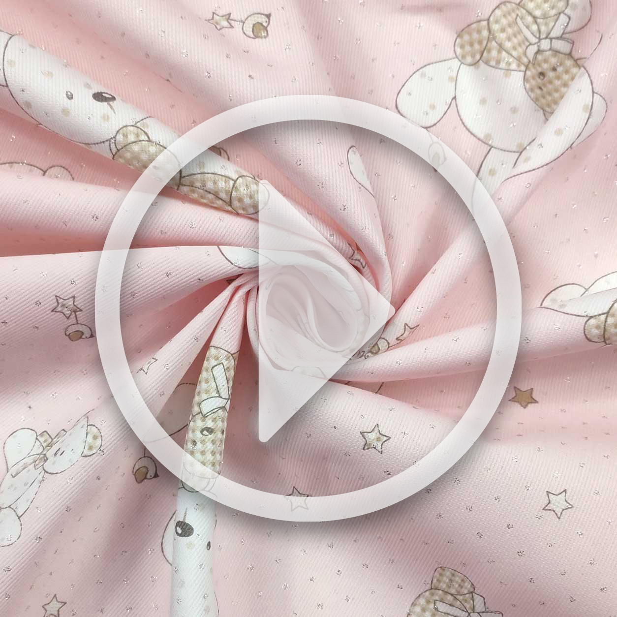 tessuto online piquet orsetti rosa lurex