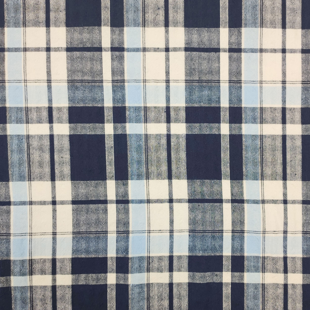 Tessuto Cotone Tartan Blu e Azzurro