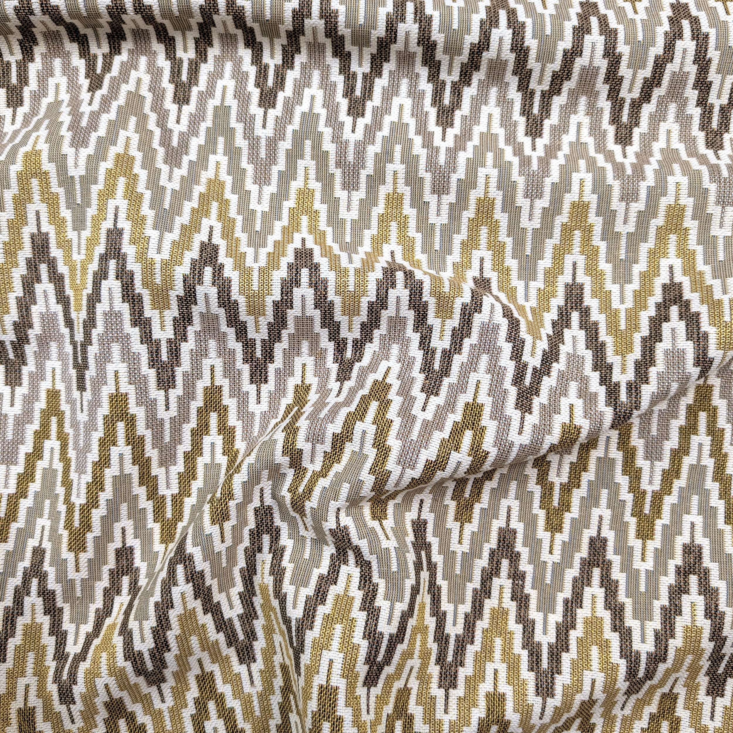 Jacquard Zig Zag Astratto Toni Marroni Image