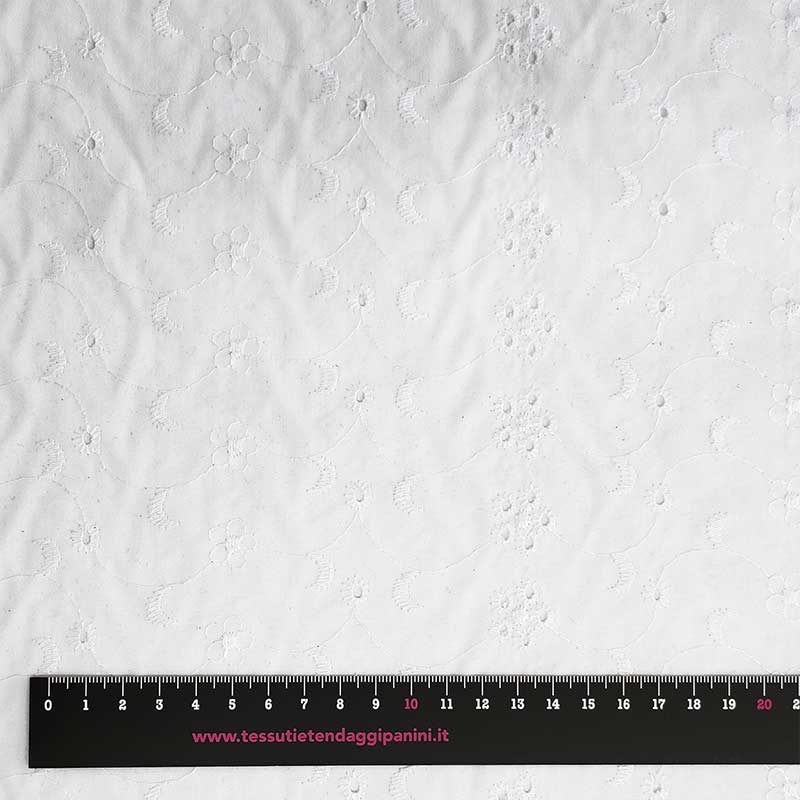 Tessuto Sangallo Tinta Unita Fantasia Sole Luna Fiori 