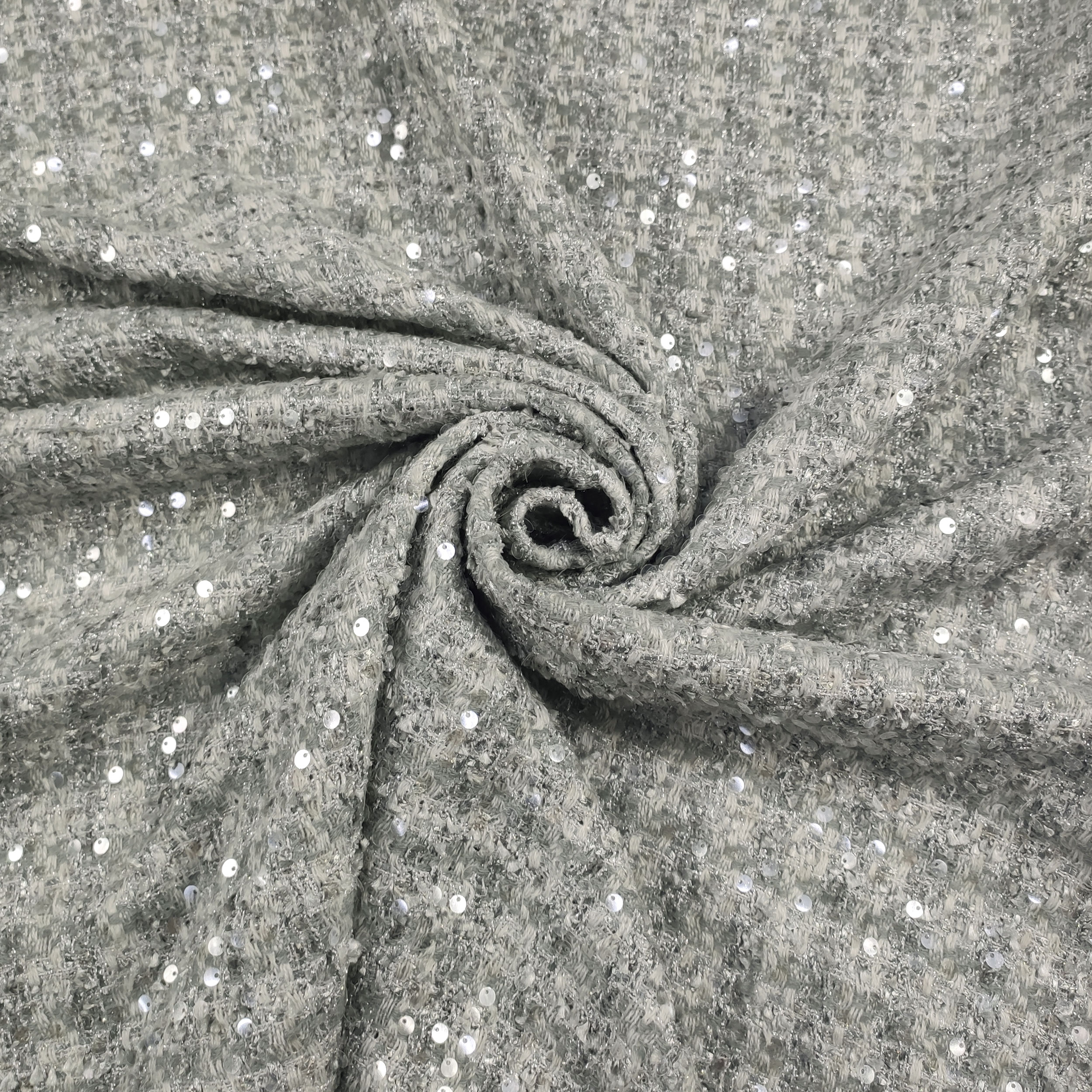 Jacquard Moda Grigio Chiaro con Paillettes Image