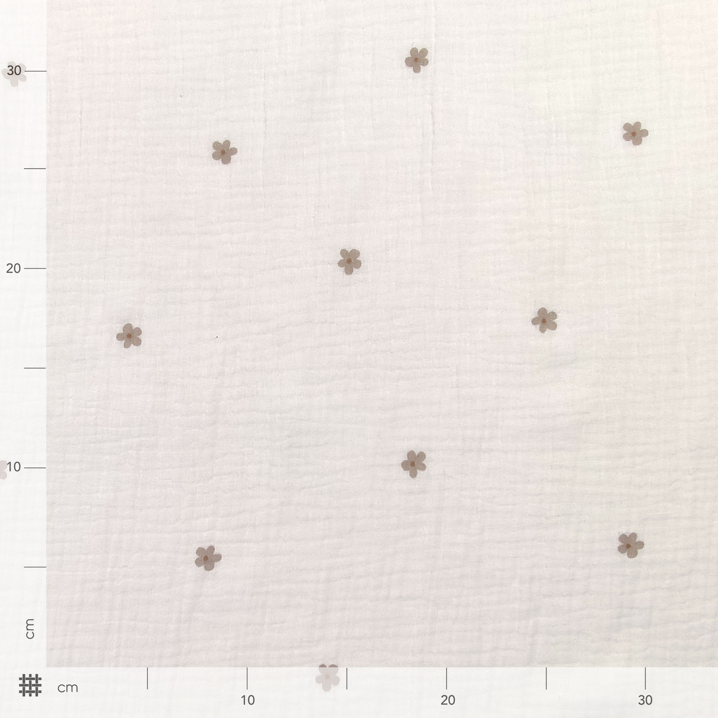 Mussola Cotone con Fiorellini Beige