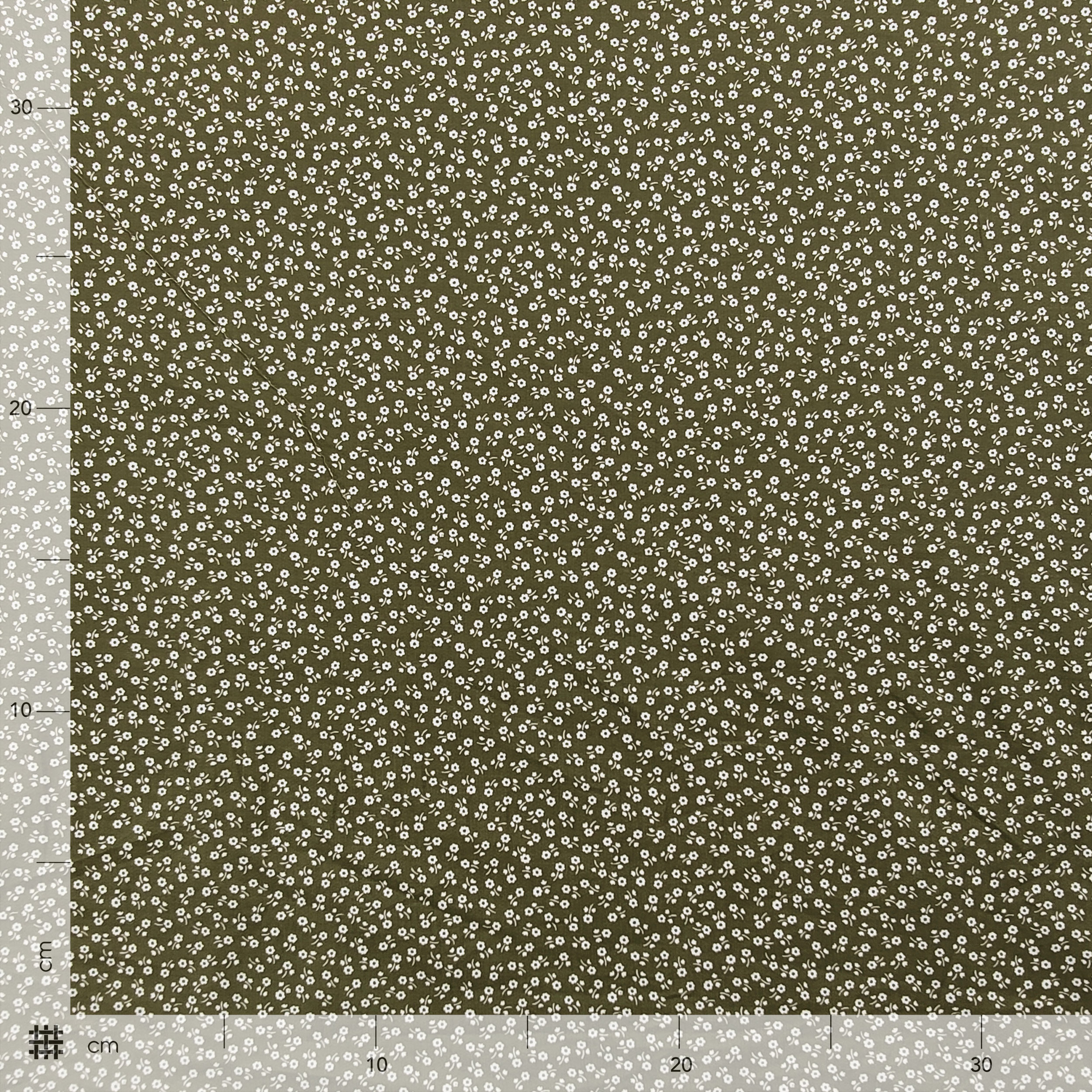 Cotone Elasticizzato Verde Fiorellini