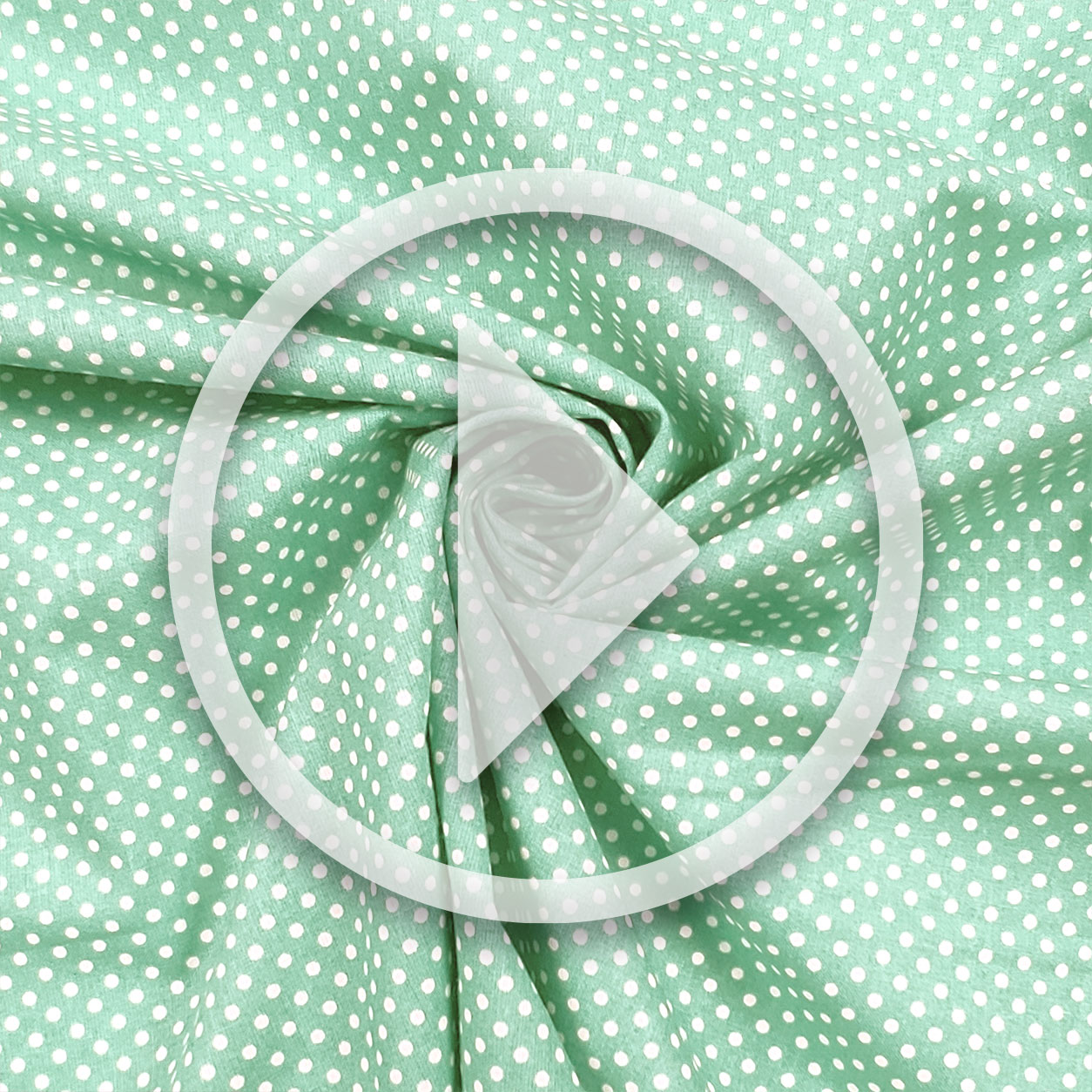 Tessuto Cotone Menta Pois Bianchi Image
