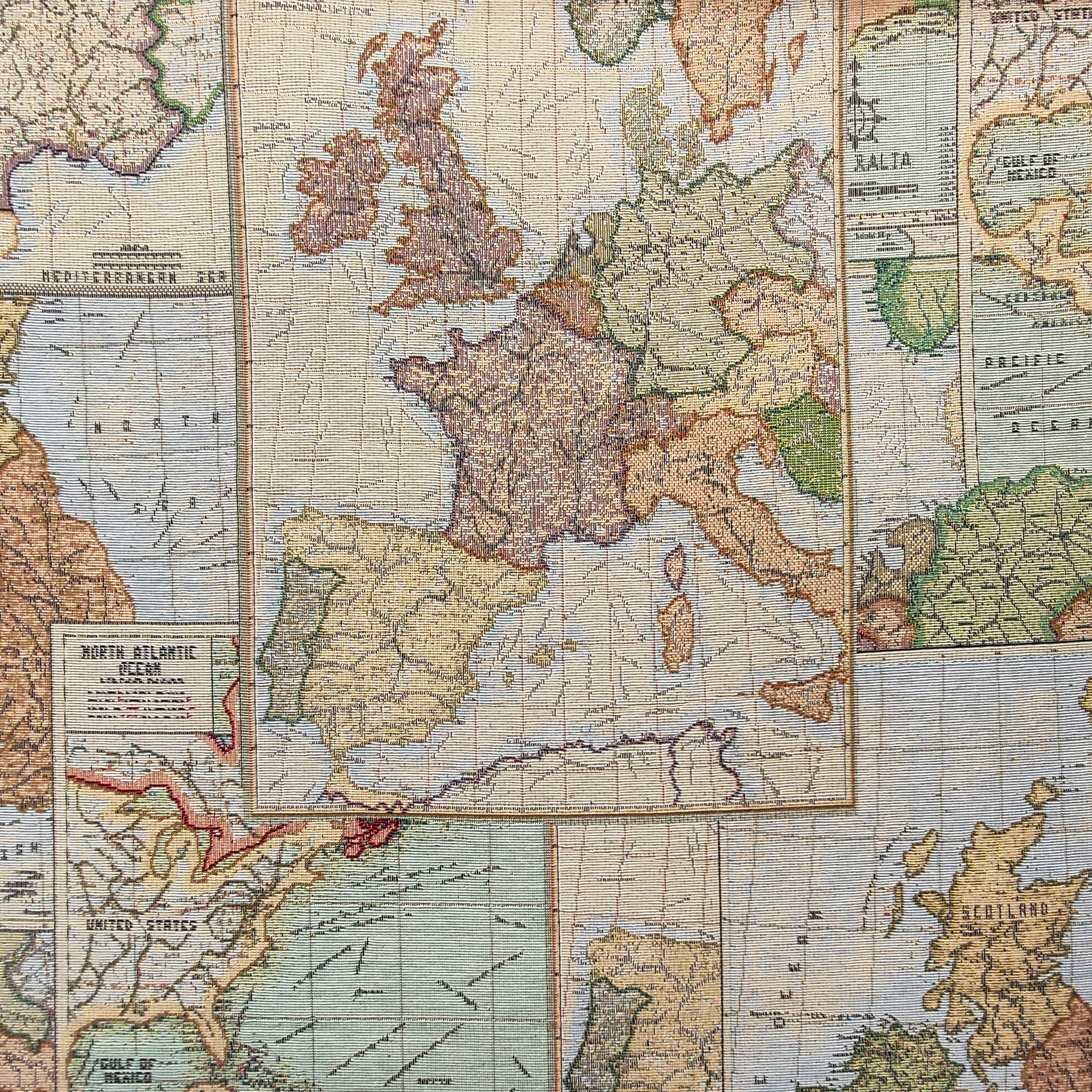 Tessuto Gobelin Mappa del Mondo