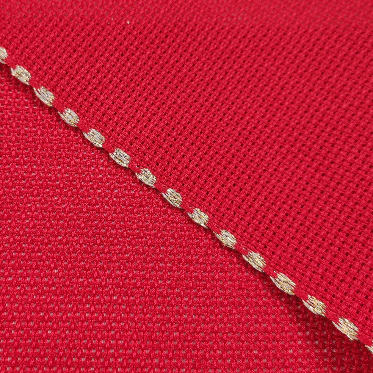 fascia tela aida rossa con bordo oro online