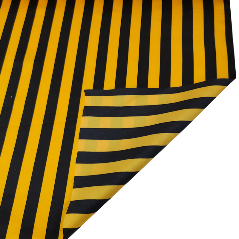  Tessuto Raso Carnevale Righe Giallo e Nero Image