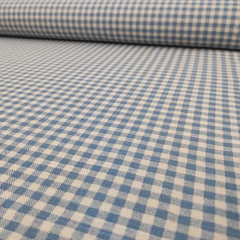 Tessuto Misto Cotone Quadretti Azzurro  Panini Tessuti Tendaggi e Merceria  per Sartoria✂️