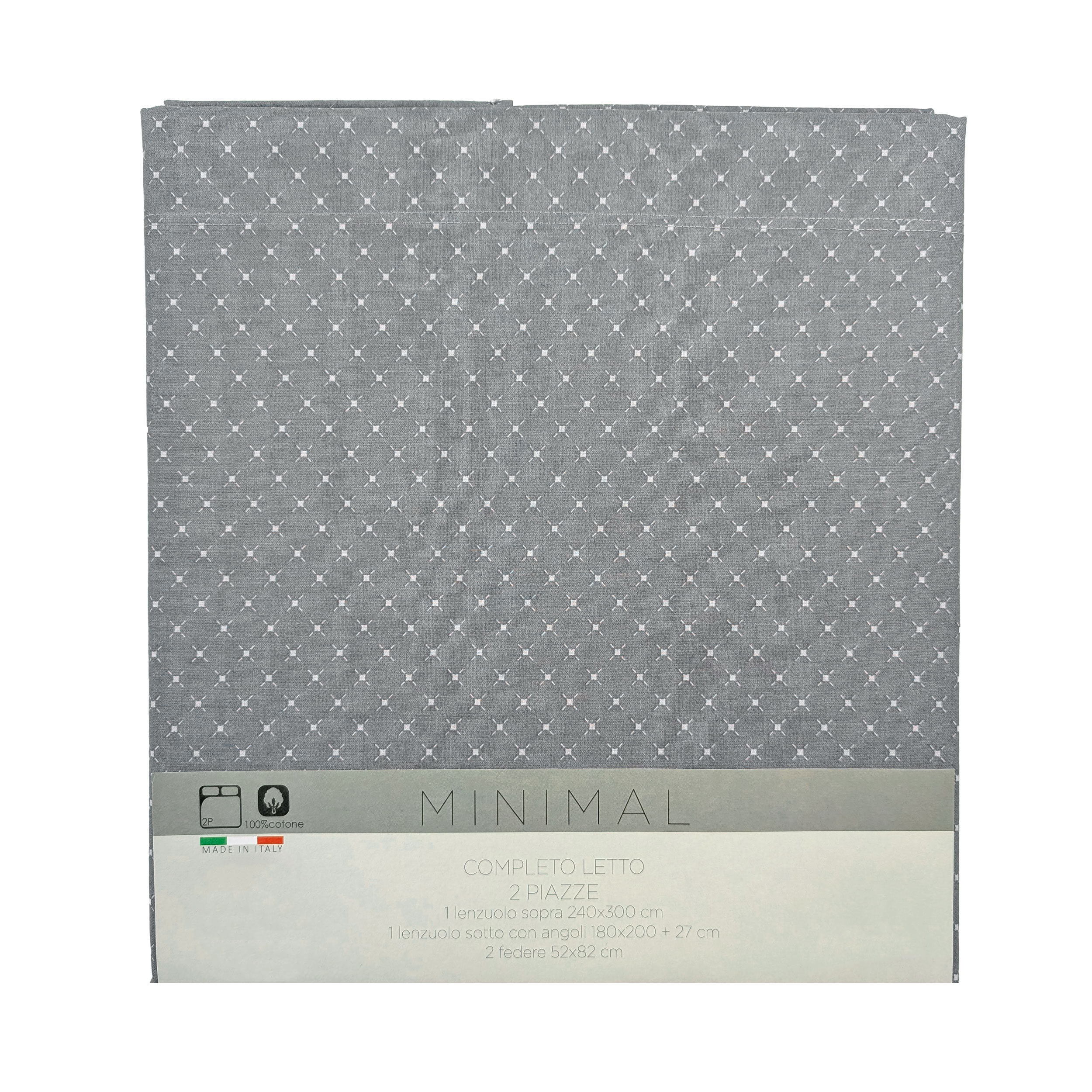 Completo Letto Matrimoniale Minimal Rombi Grigi Image