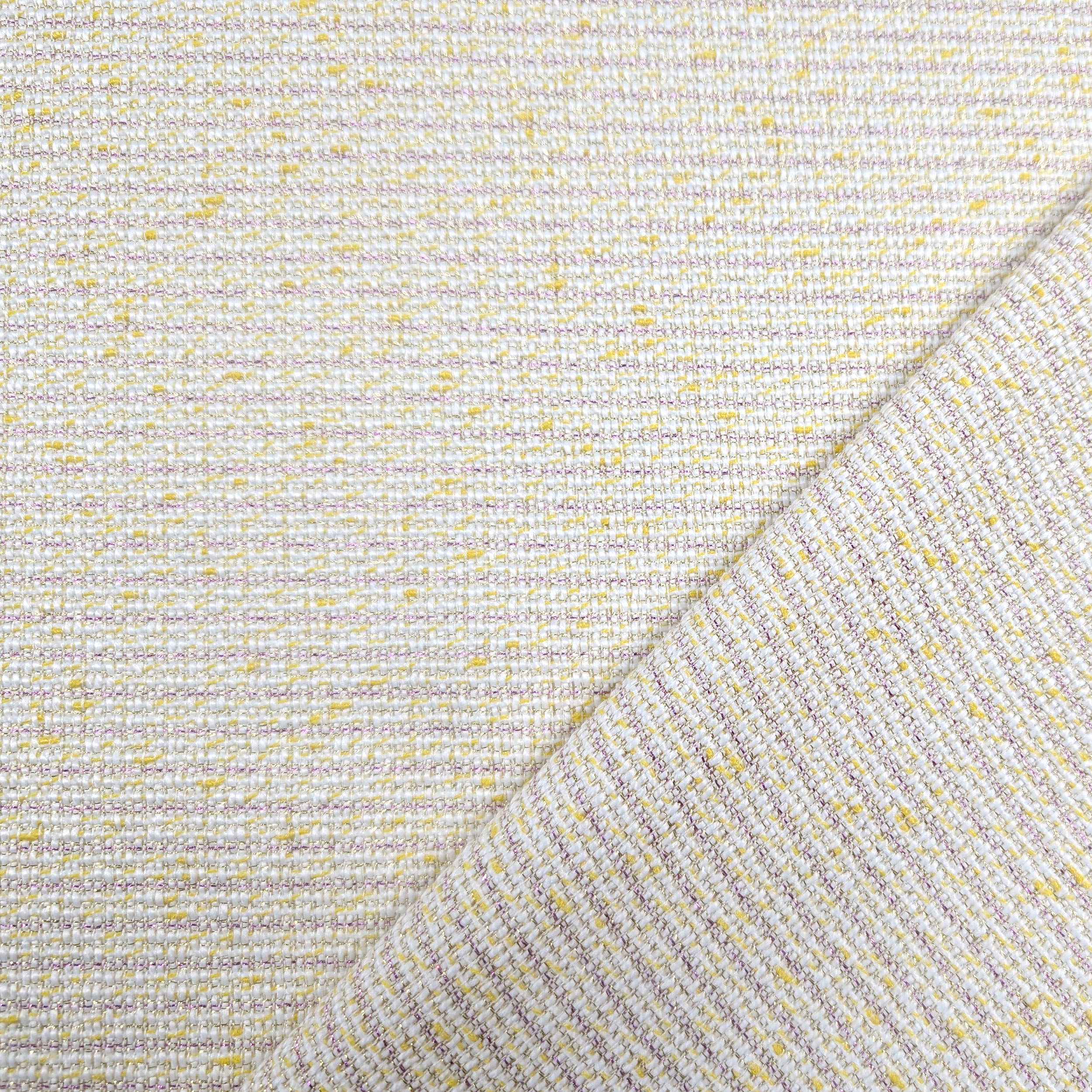Tweed Lurex Giallo e Bianco Image