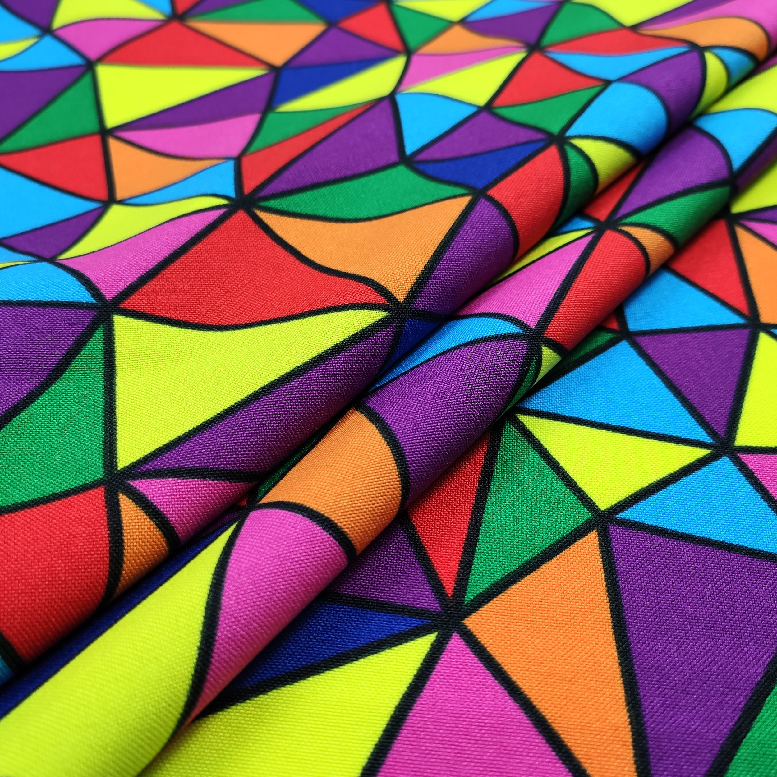 Tessuto Carnevale Geometrie Multicolori