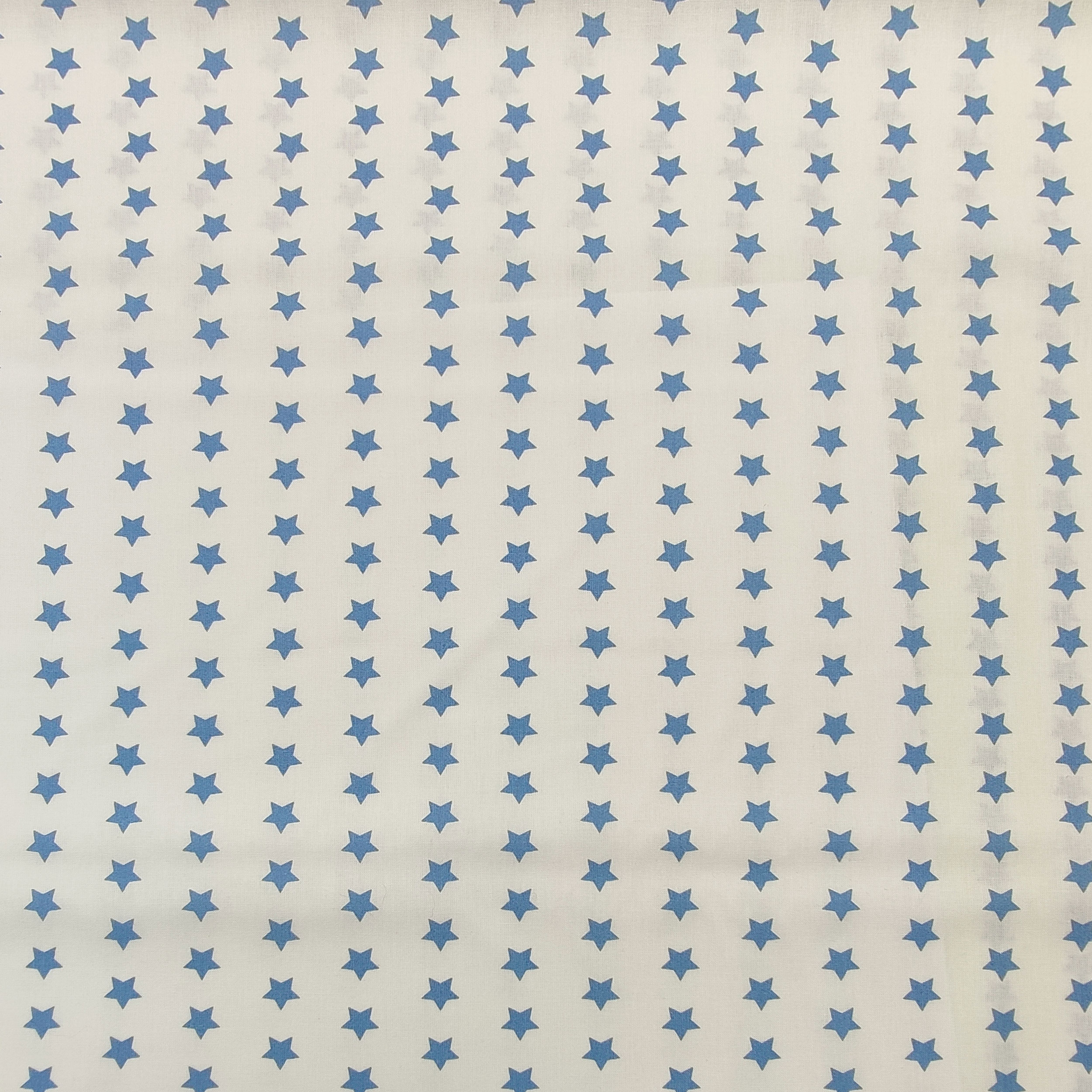 Tessuto Cotone Stelle Sfondo Bianco 4