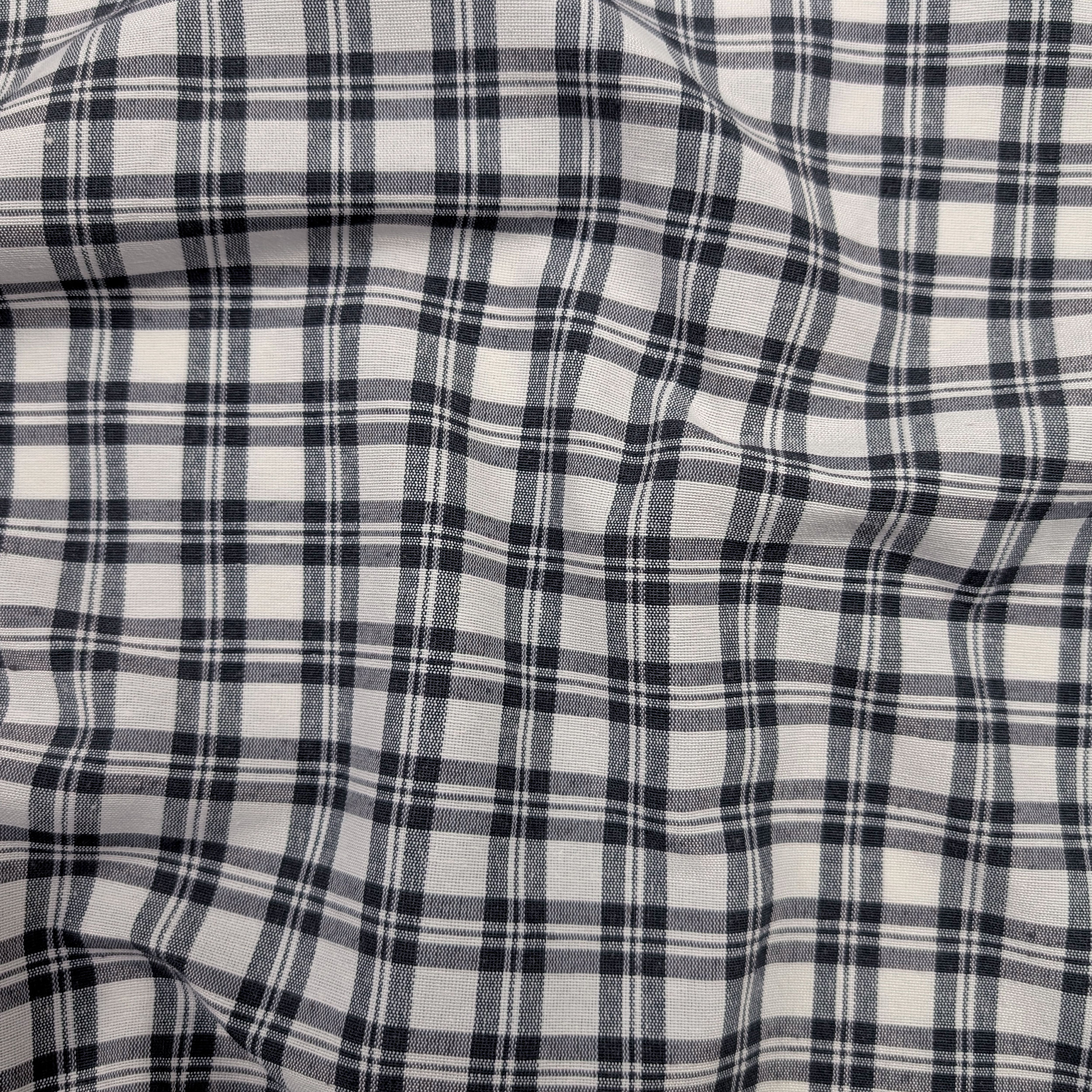 Tartan Misto Cotone Bianco e Antracite Image