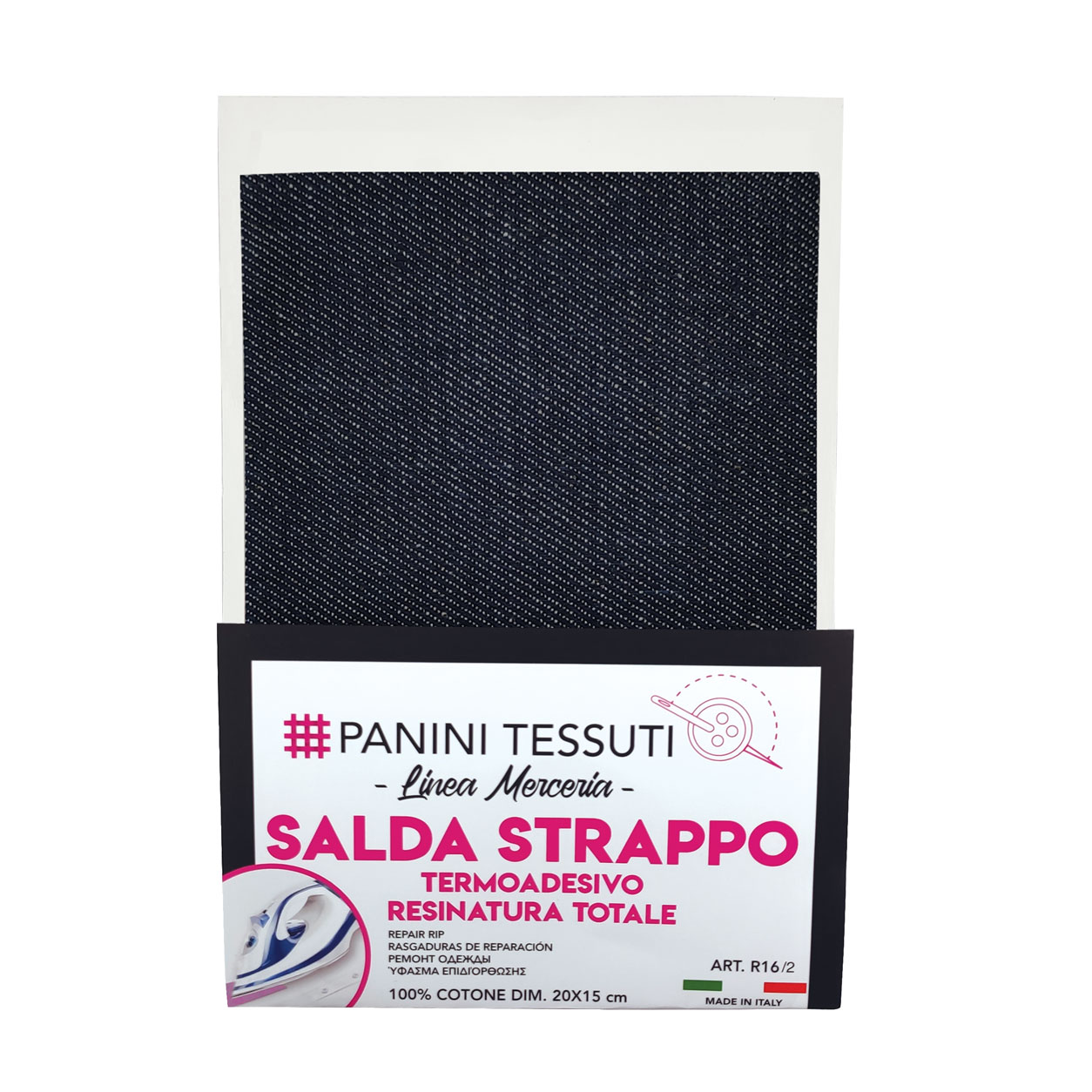 Jeans Scuro Salda Strappo Cotone