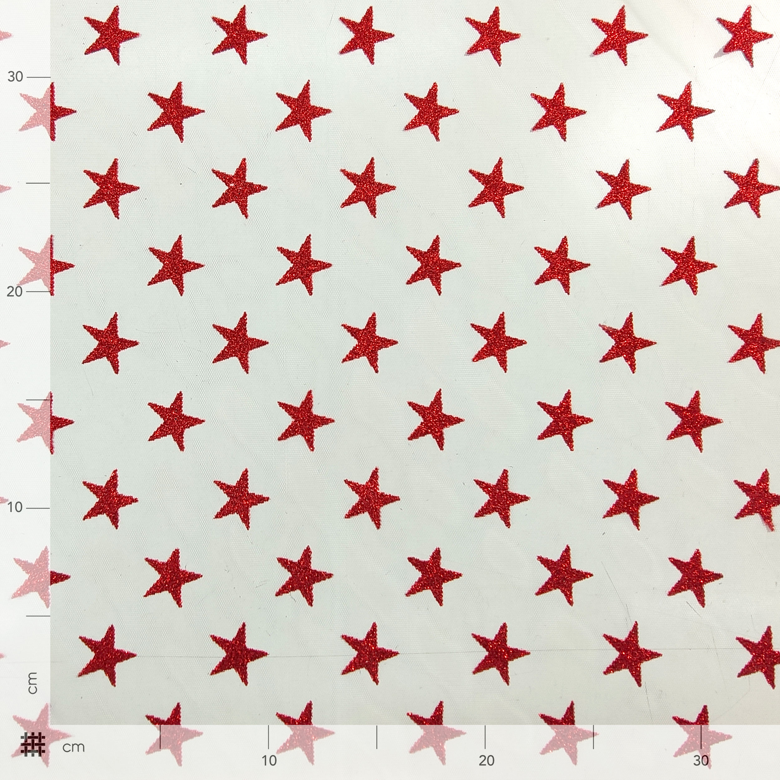 Tulle Stelle Lurex Rosso
