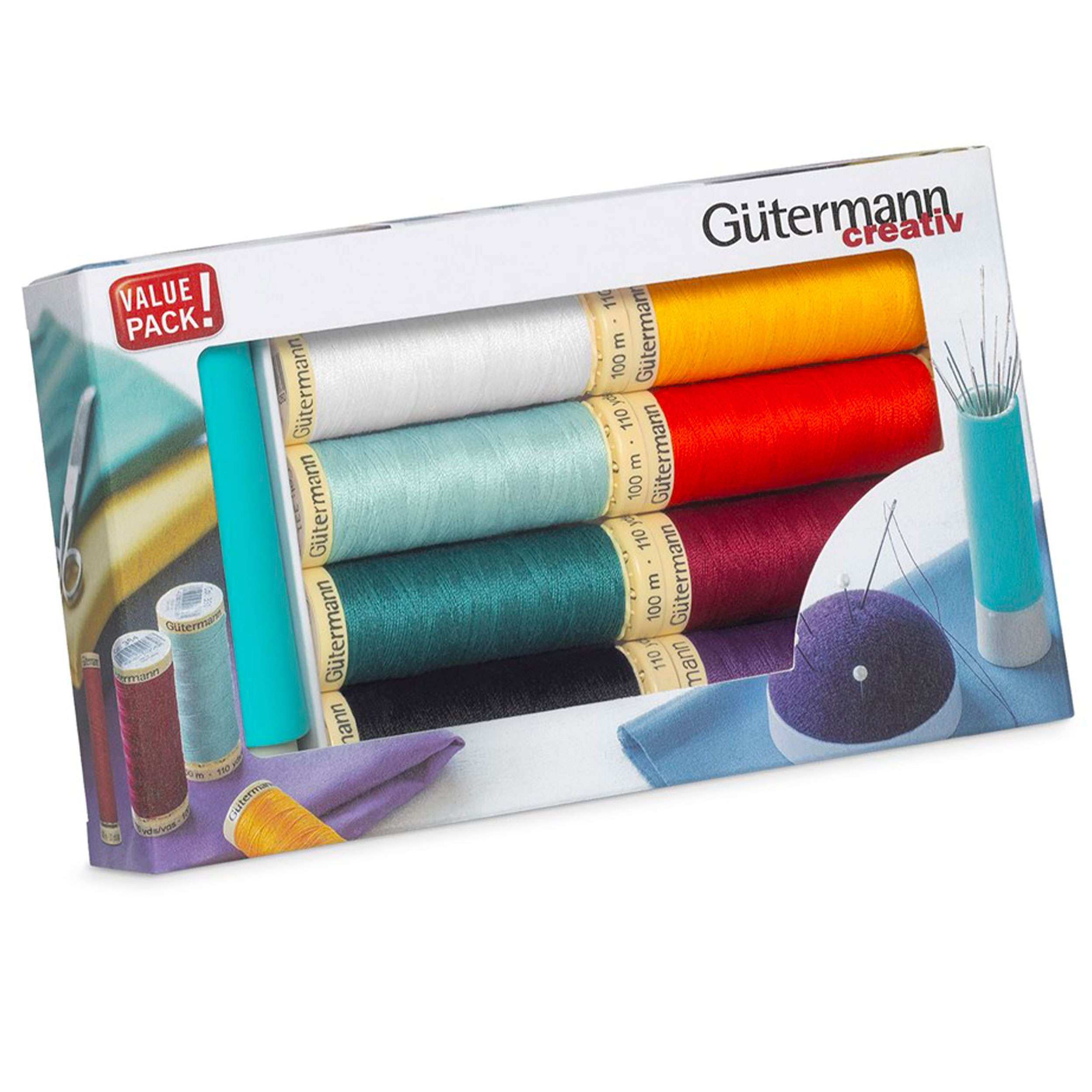 Gutermann Cucitutto 8 Bobine 100 m con Porta Aghi Prym