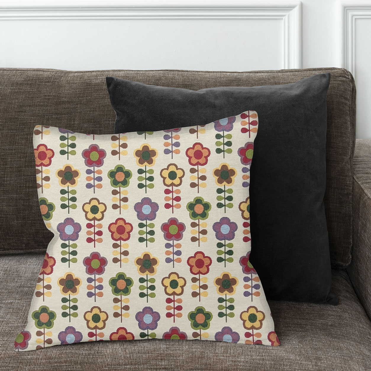 Ritaglio Tessuto Gobelin Fiorellini Retrò 50x140 cm Panini Tessuti