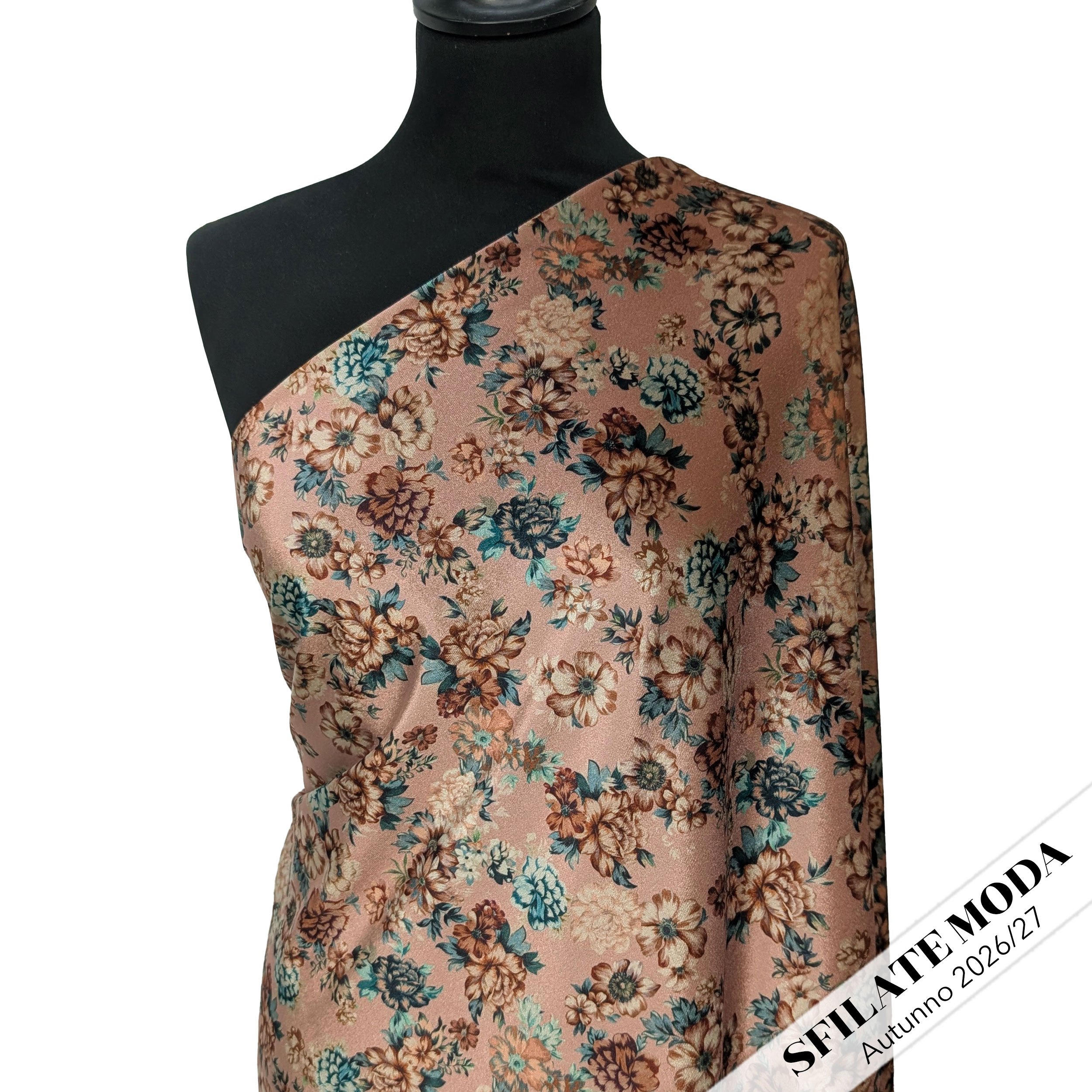 Vellutina Setata Moda Fiori Sfondo Cipria Image
