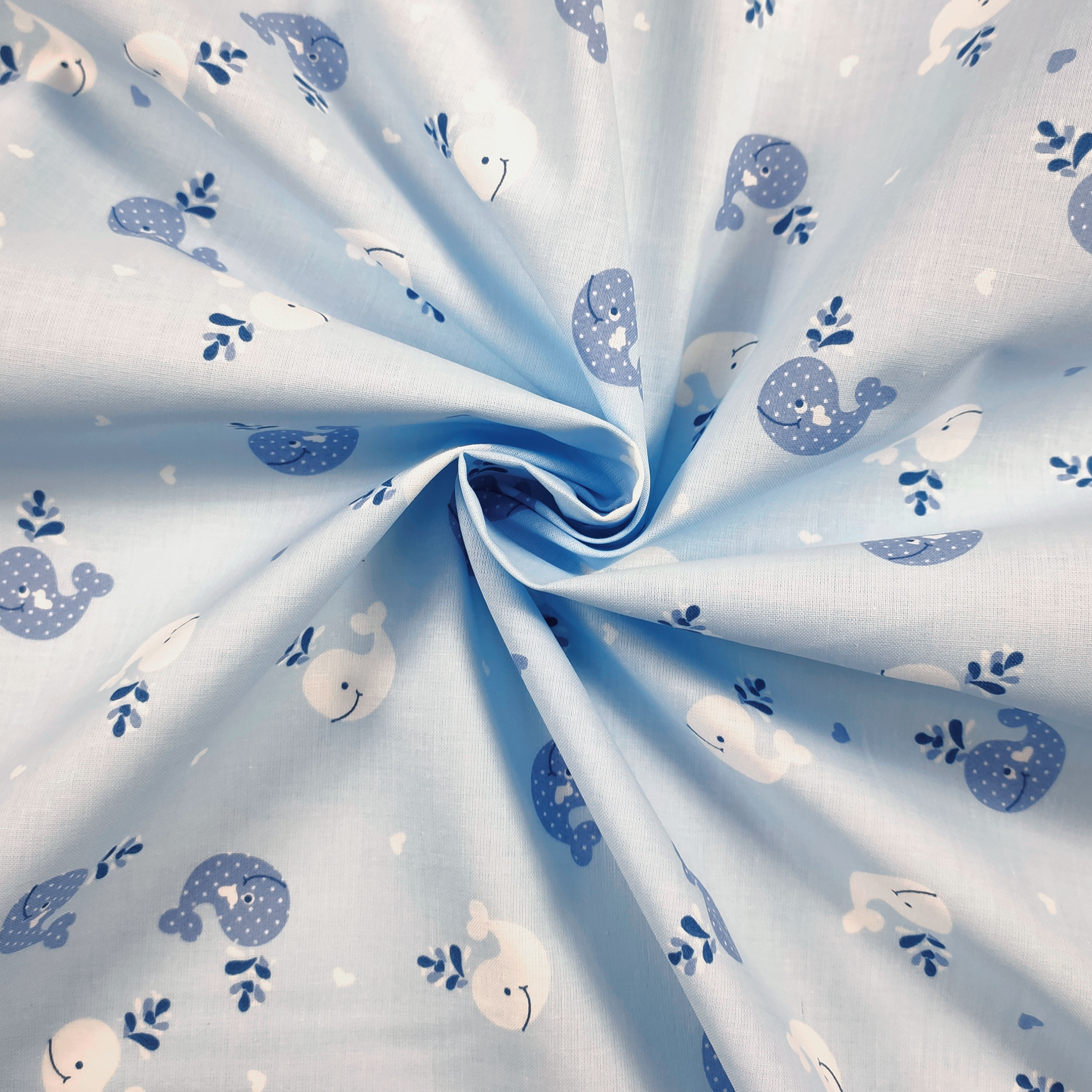 Cotone Balene Sfondo Celeste
