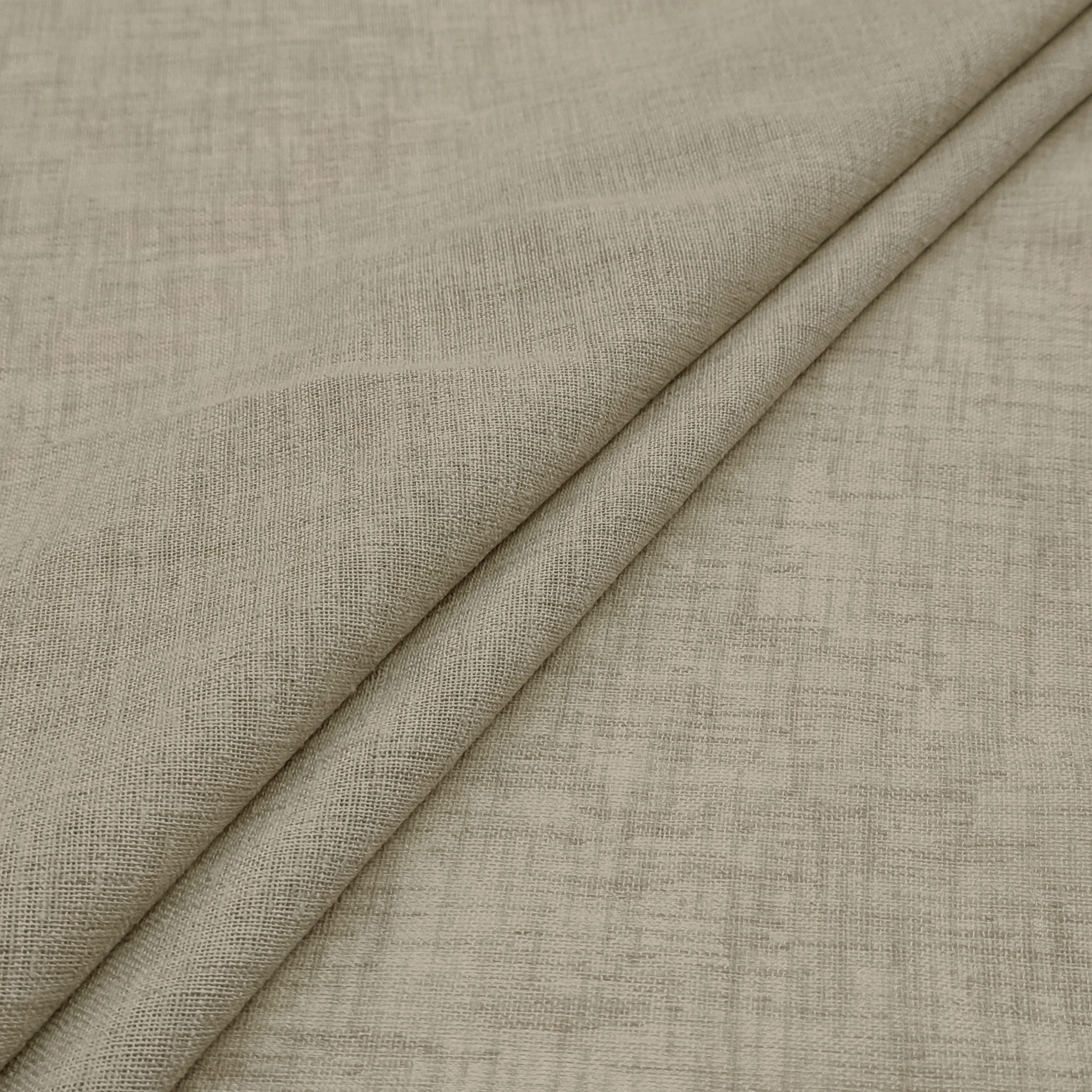 Tessuto Tenda Finto Lino Tinta Unita Beige Image