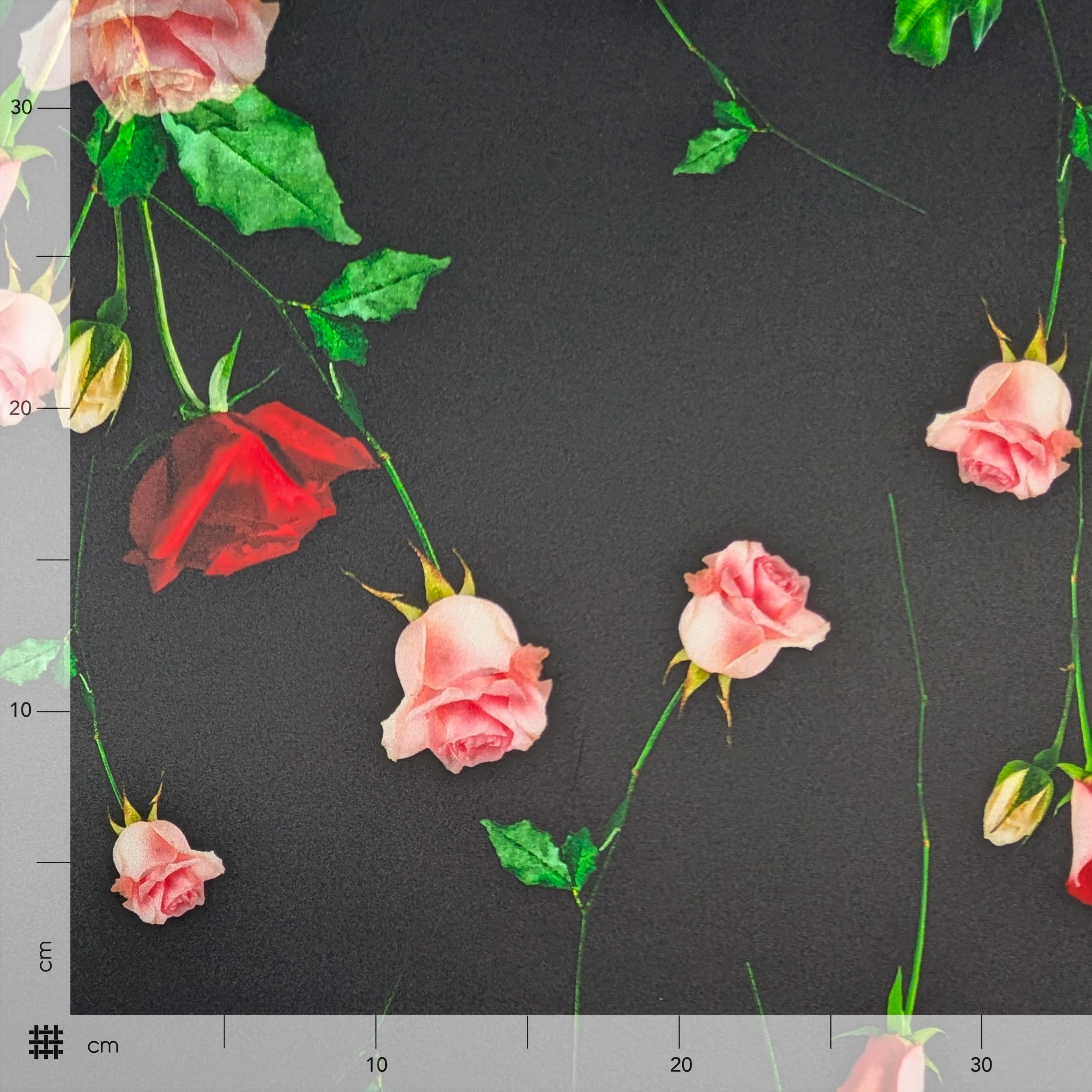 Raso Setato Alta Moda Boccioli di Rose Image
