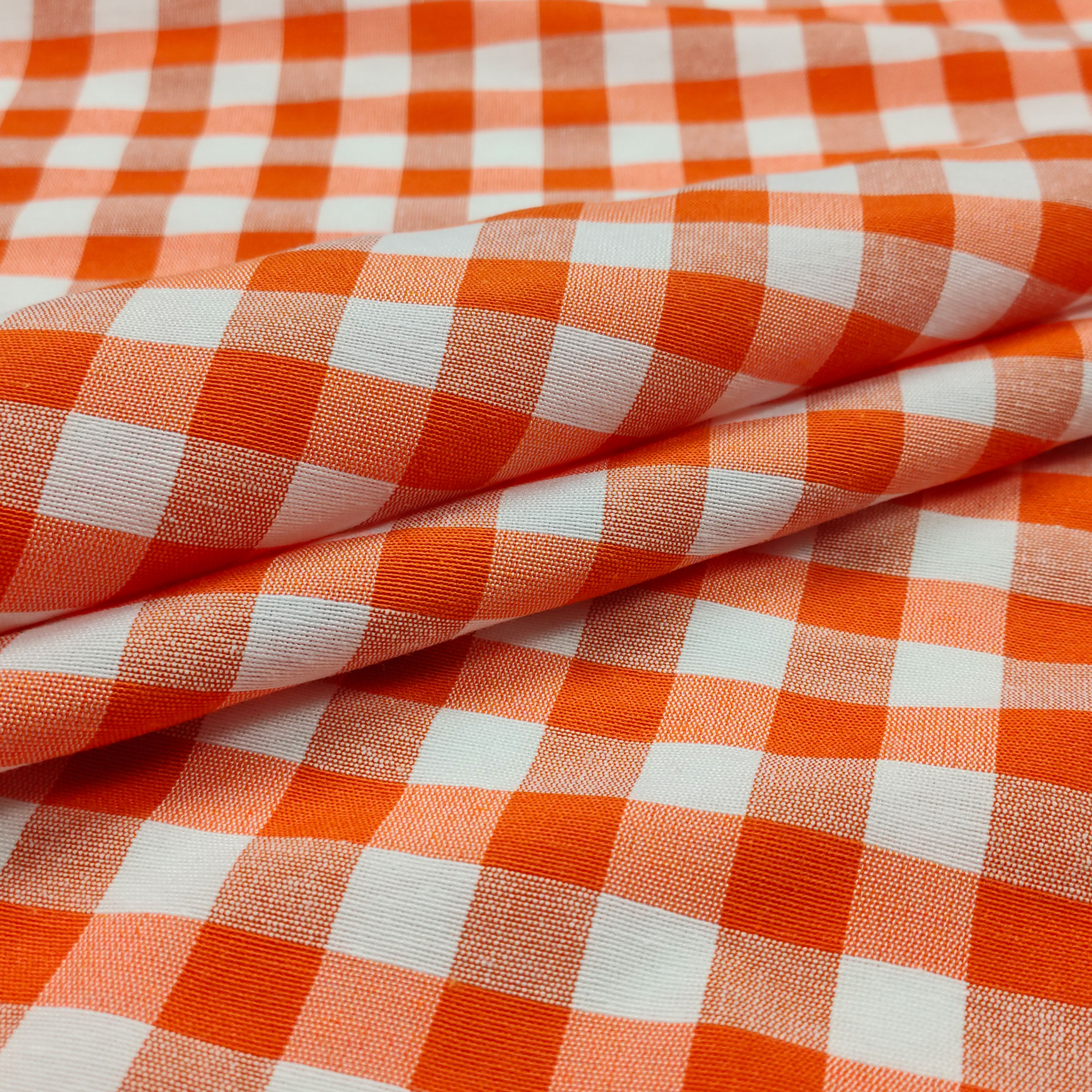 tessuto per tovaglia quadretto arancio medio