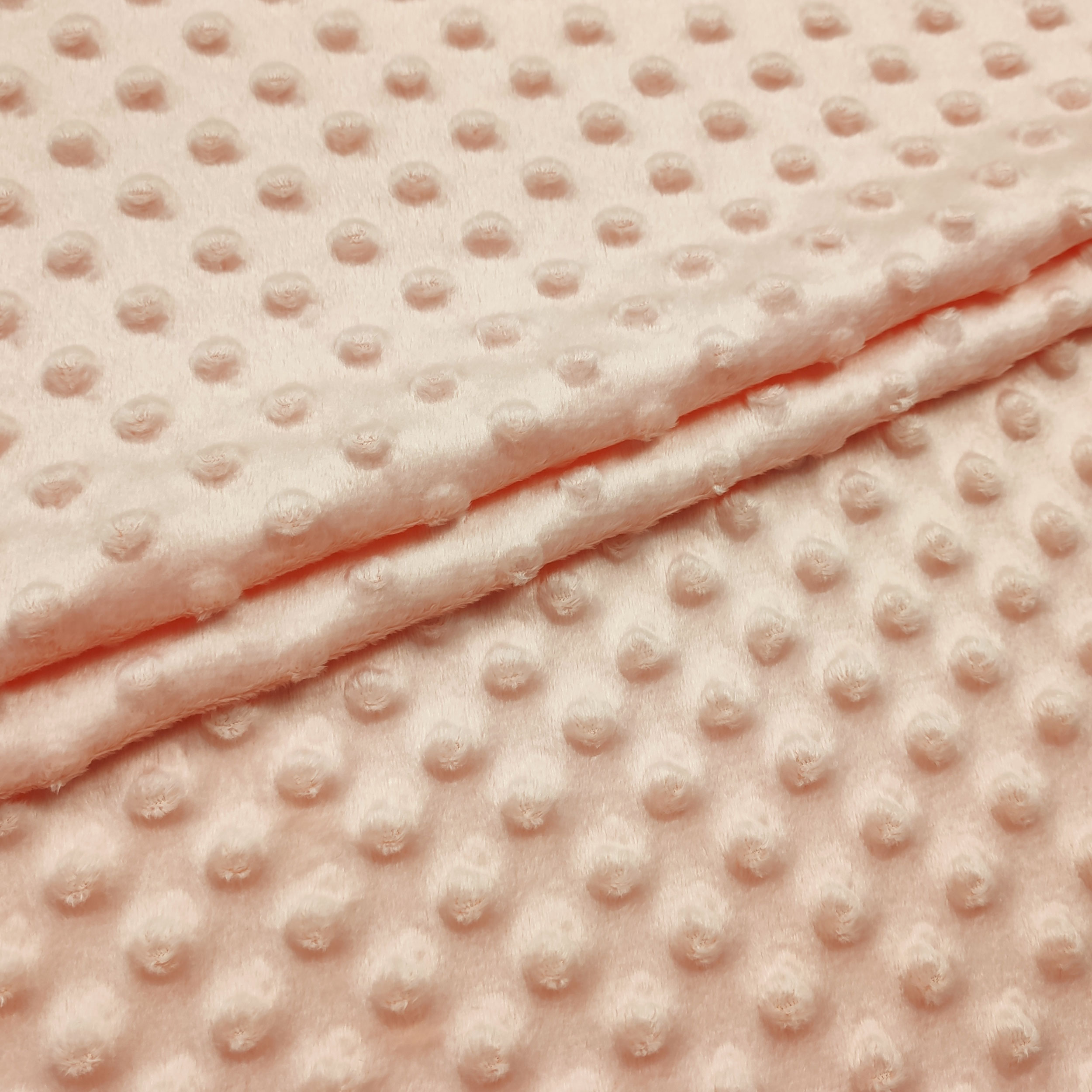 Tessuto Minky Dots Peluche Salmone Chiaro Image