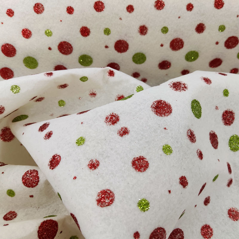 Pannolenci con Pois Glitter Sfondo Panna H 75 cm