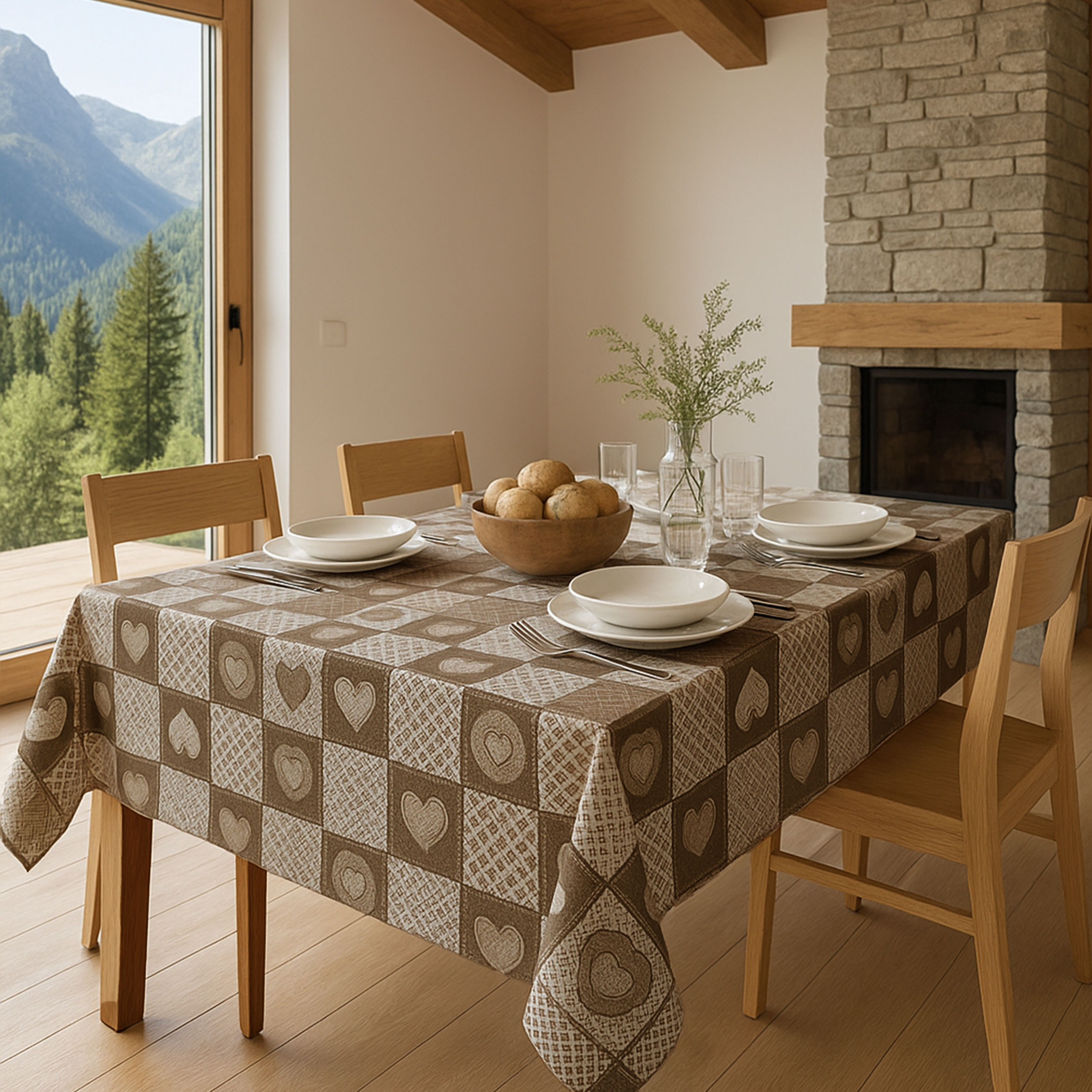 Jacquard Double Fantasia Mattonelle Cuori Tirolesi Image