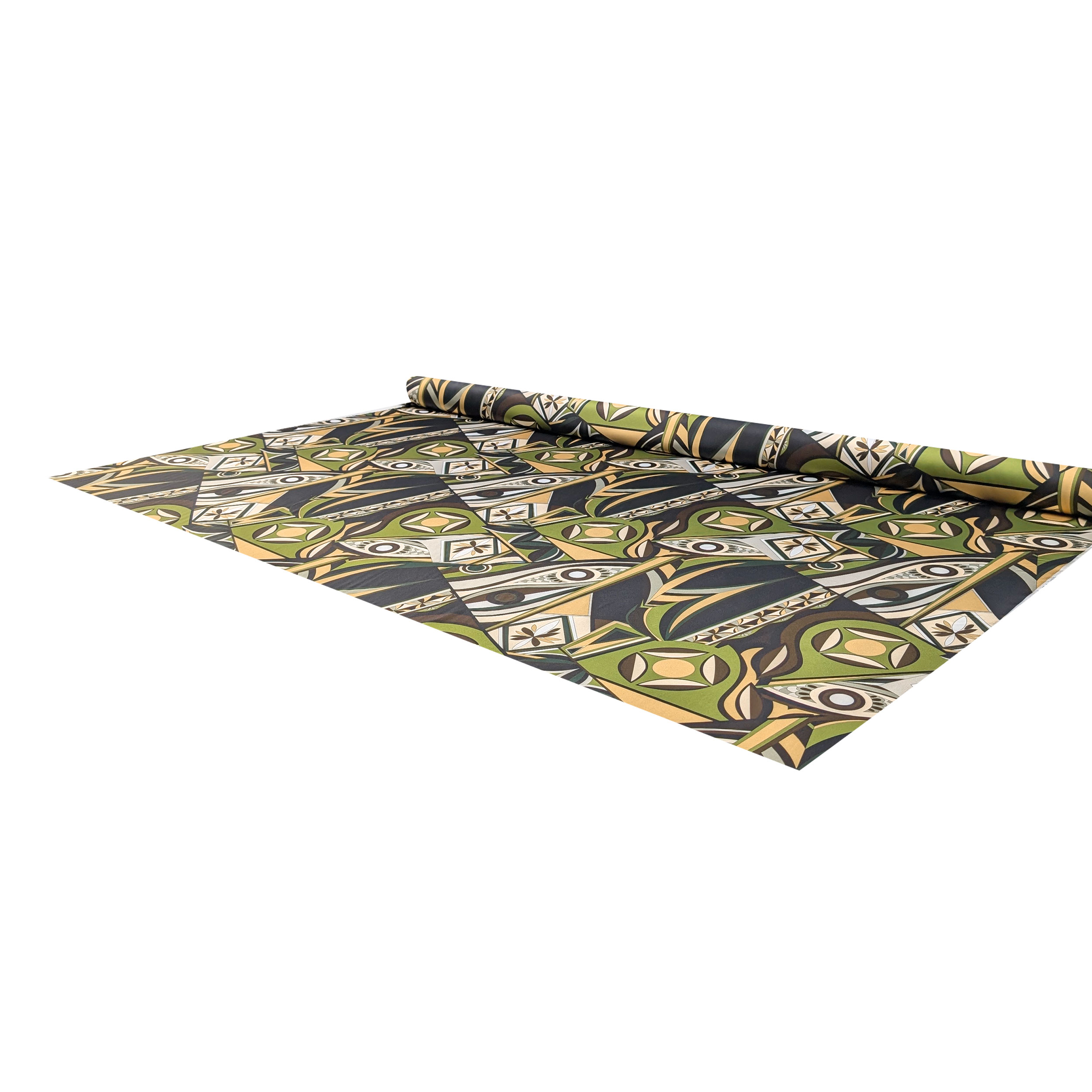 Raso Setato Alta Moda Fantasia Verde Marrone Image