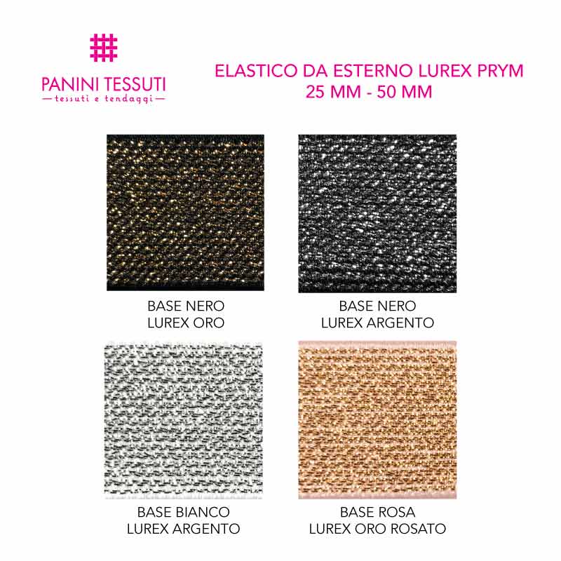 ELASTICO DA ESTERNO LUREX PRYM 25 50 MM