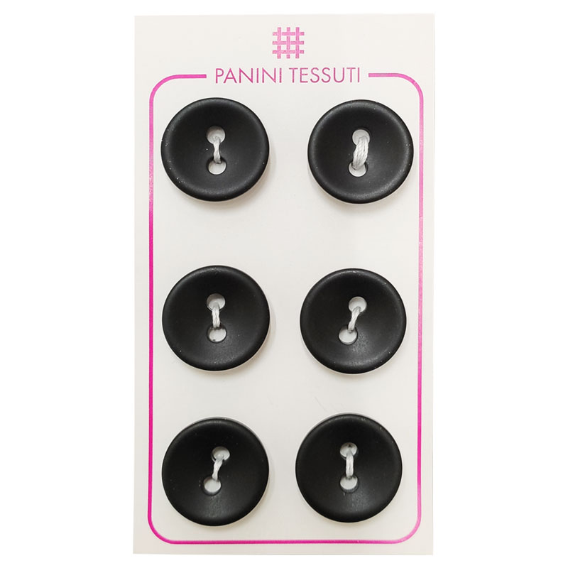 Bottoni Opachi Colore Nero 6 Pezzi - Lin 28