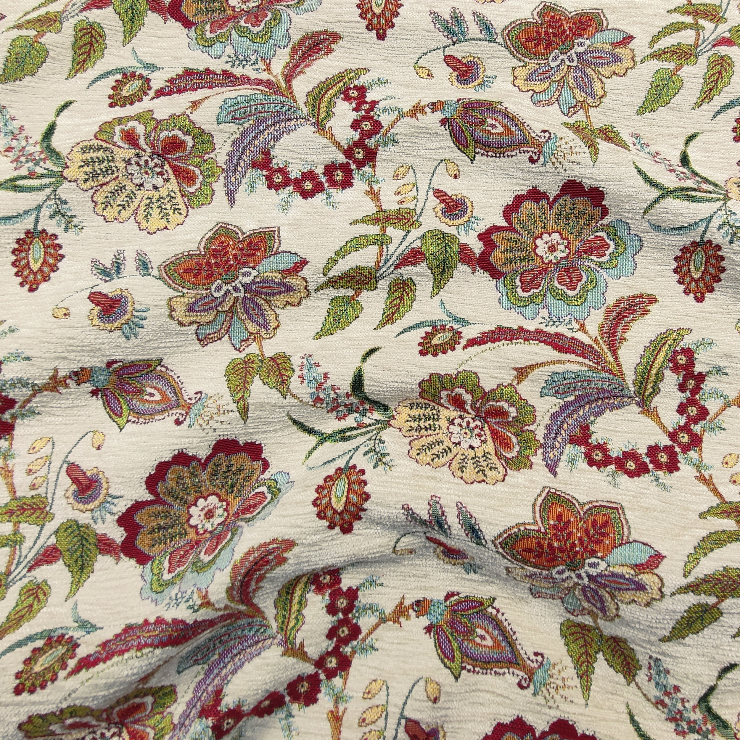 Tessuto Jacquard Floccato Fantasia Floreale