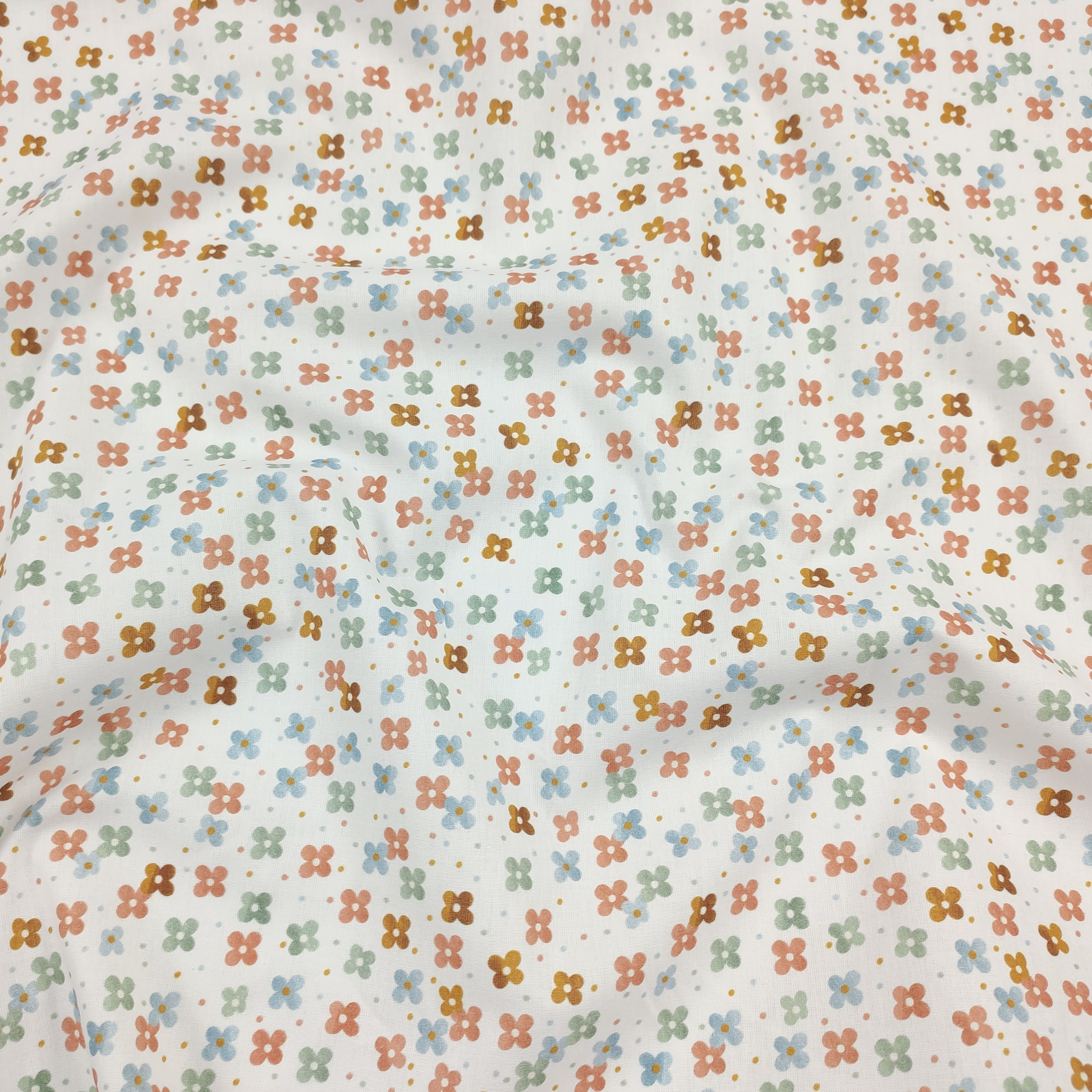 Tessuto Cotone Piccoli Fiori Colorati