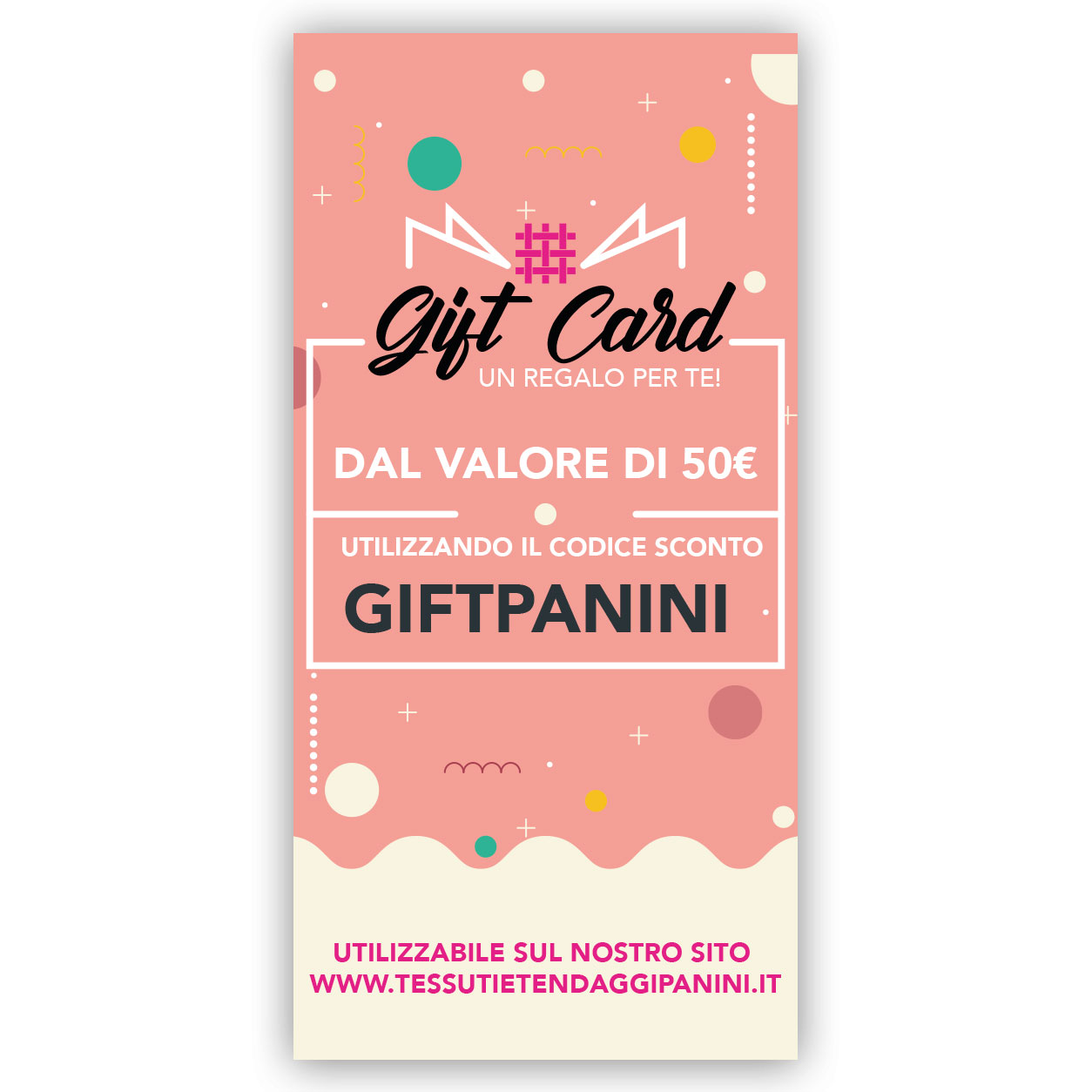 gift card 50 euro panini tessuti