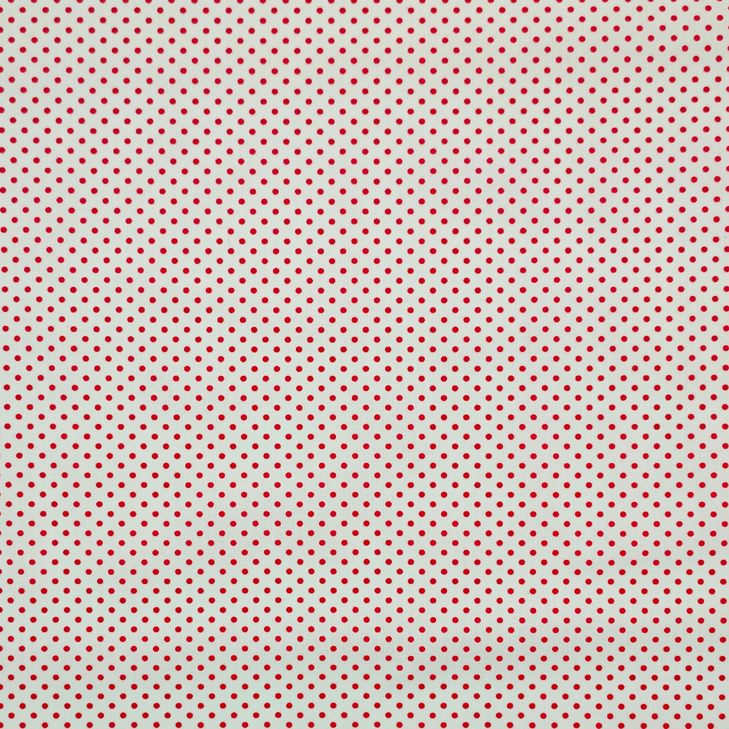 Tessuto Cotone a Pois Rossi Image