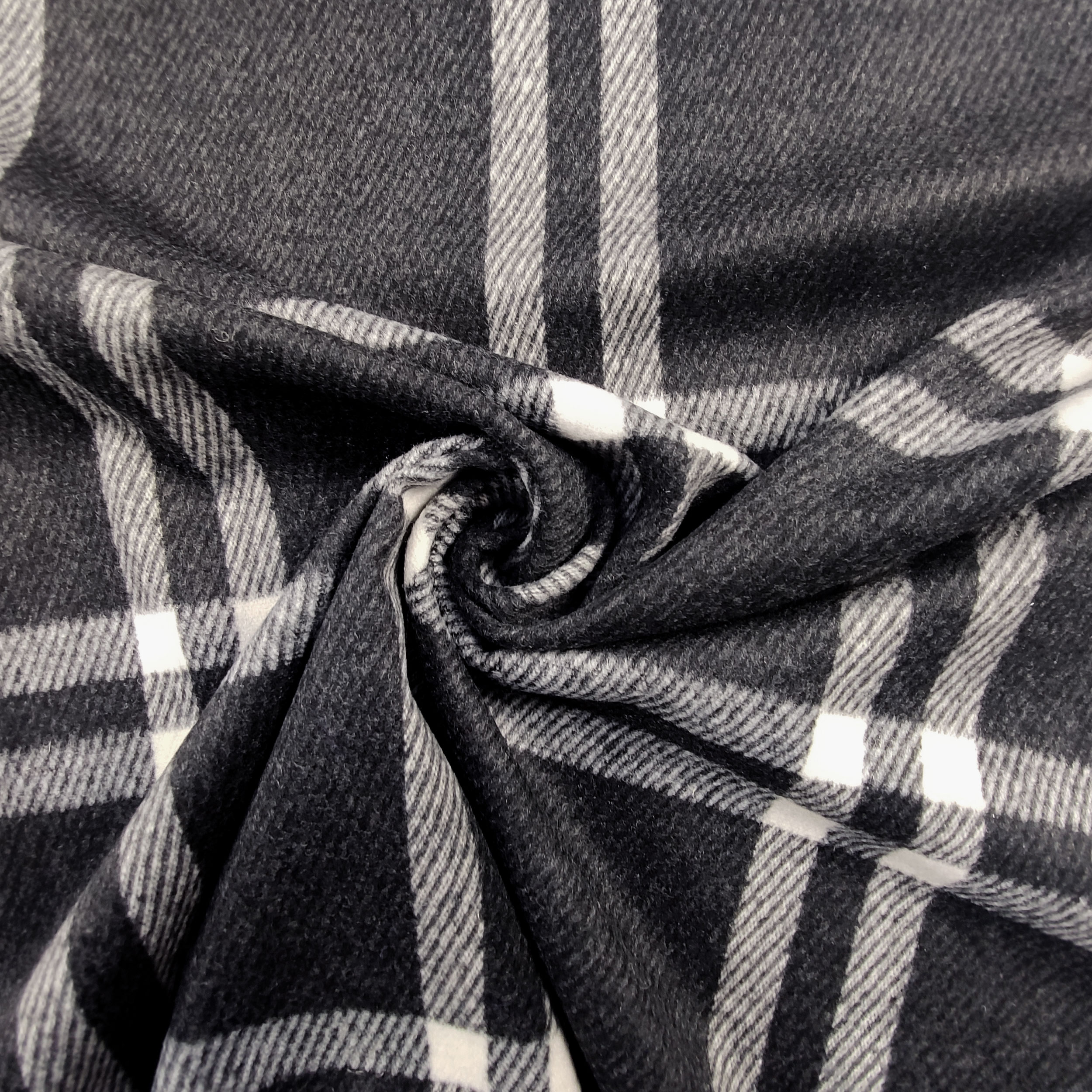 Tartan Cappotto Antracite Bianco