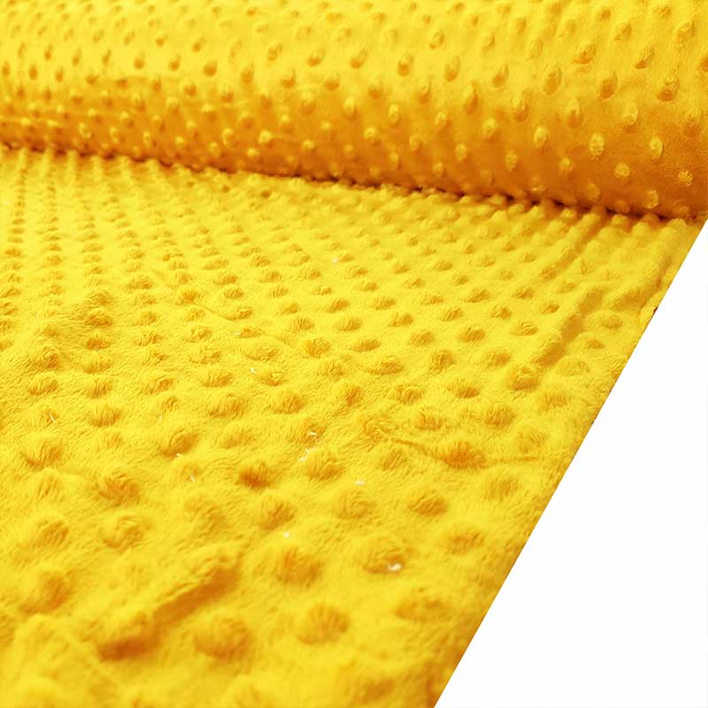 Tessuto Minky Dots Lux Senape 