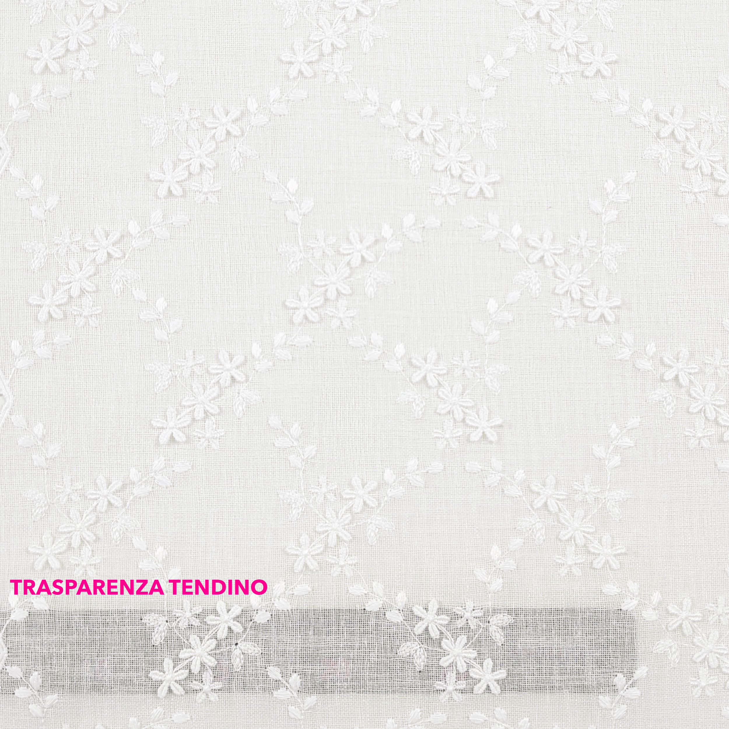 Tessuto Tendino Smerlato Fiorellini Bianco Image