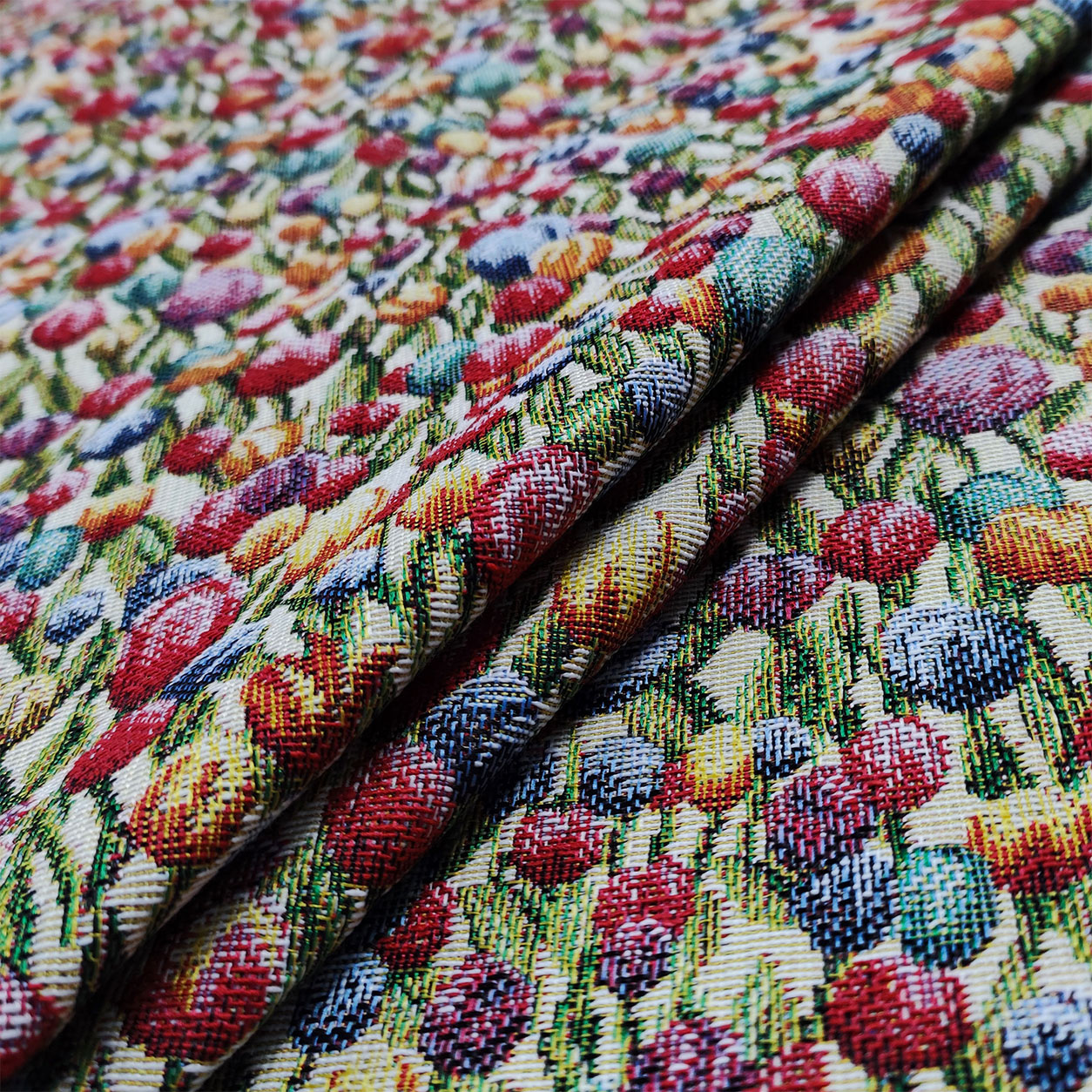 jacquard tessuto piccoli tulipani colorati