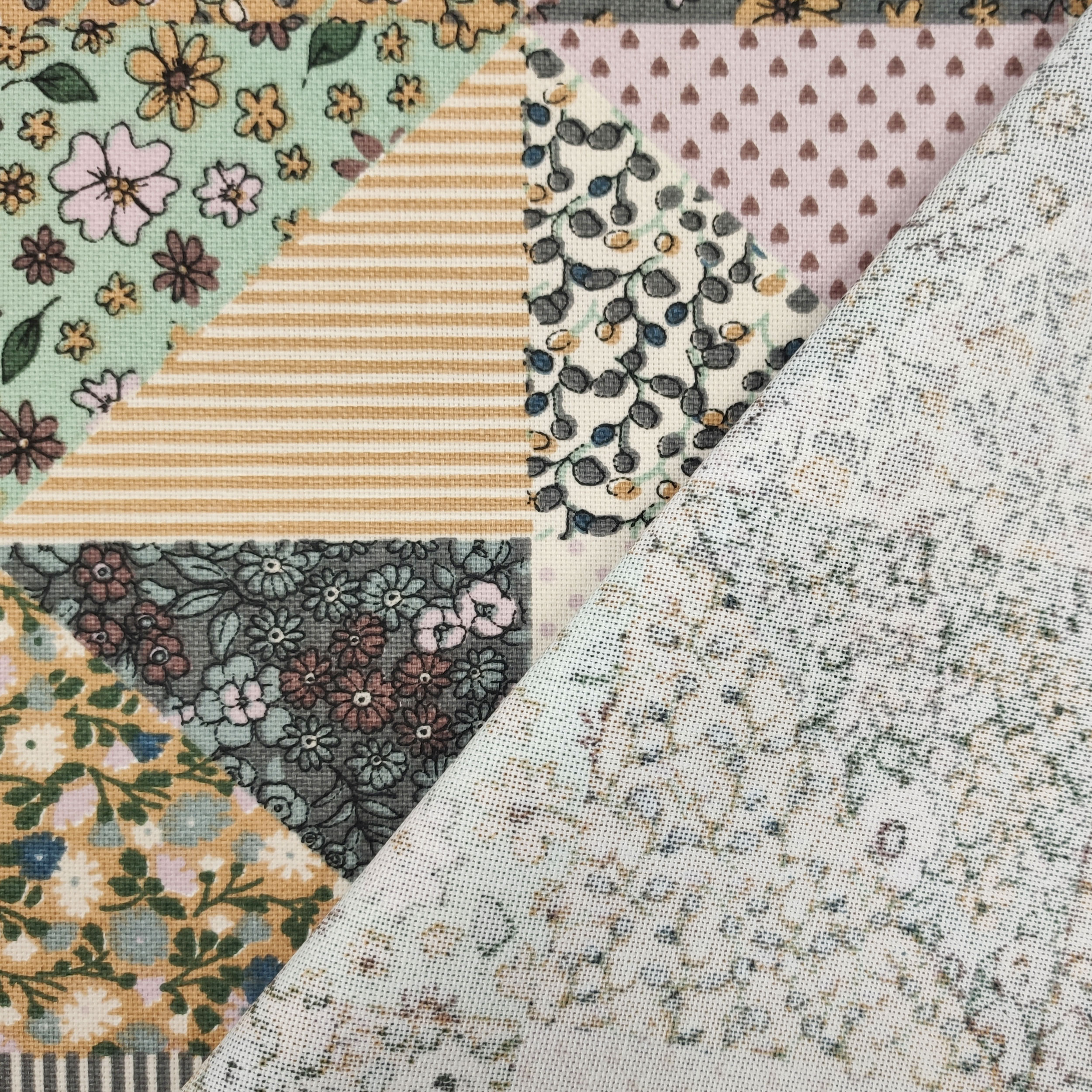 Qiuyan 7pcs 25 cm x 25 cm tessuto di cotone quadrati patchwork floreale patchwork tessuto - serie verde