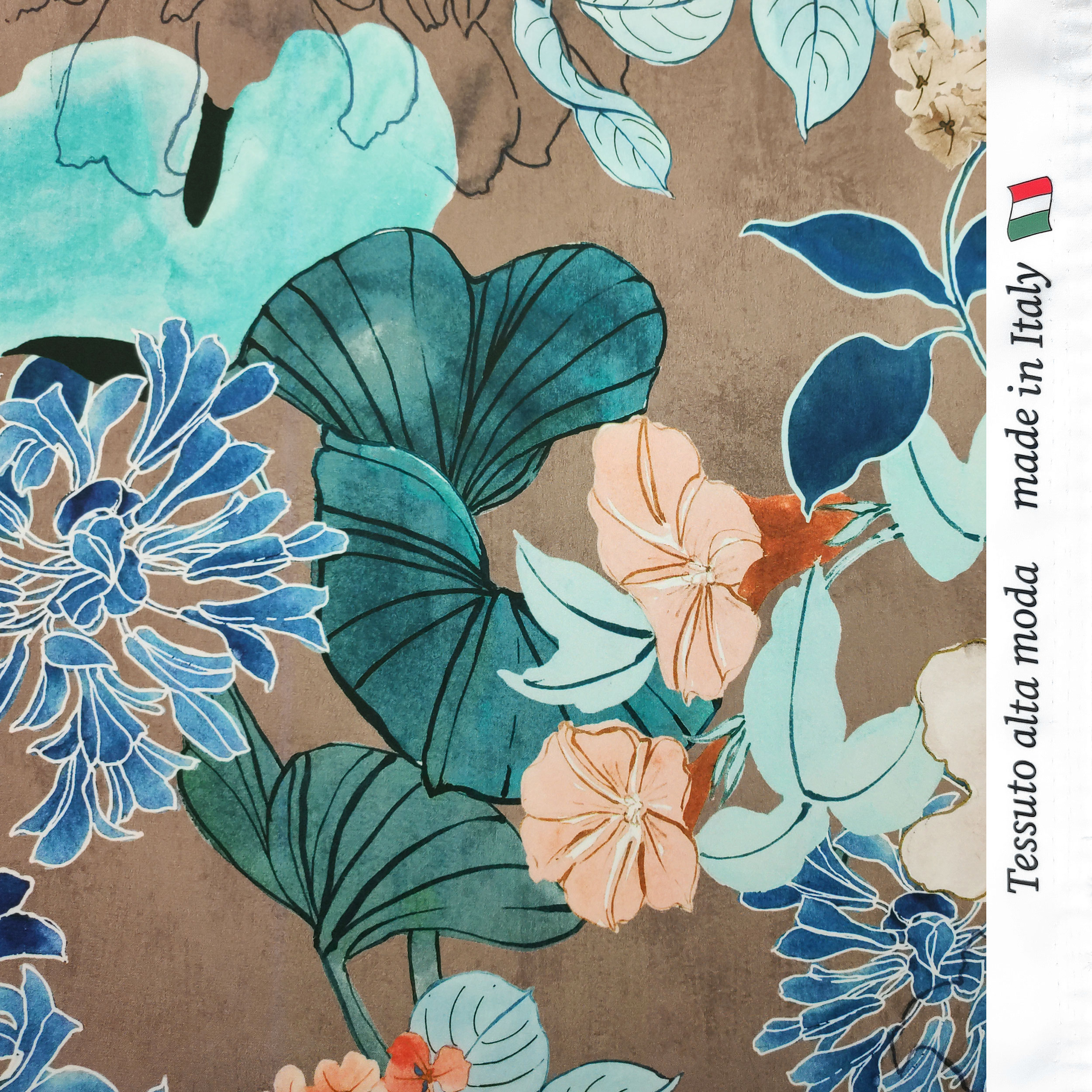 Rasetto Alta Moda Fiori Sfondo Marrone
