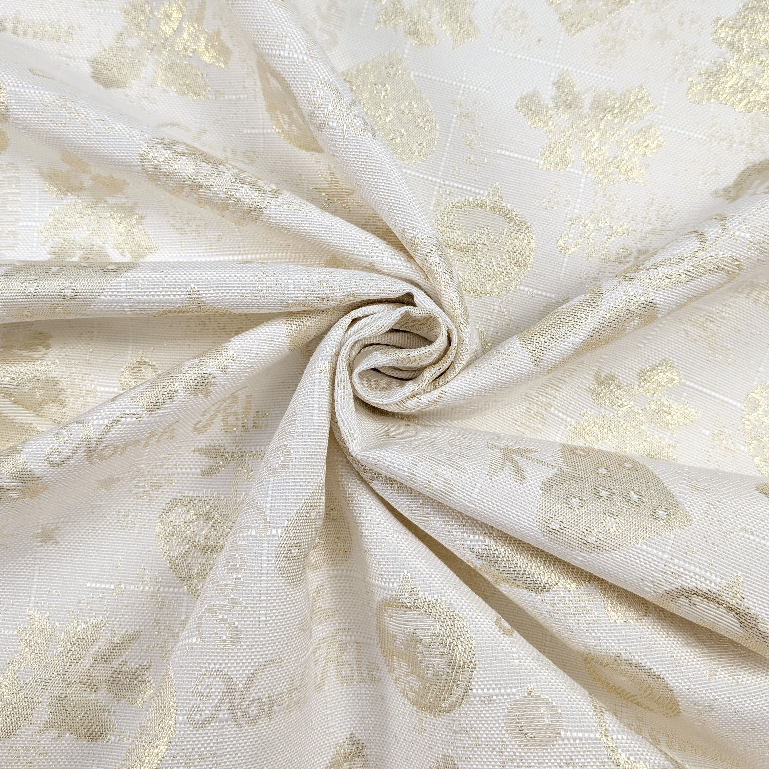 Jacquard Merry Christmas Bianco Oro Lurex H 280 cm Image