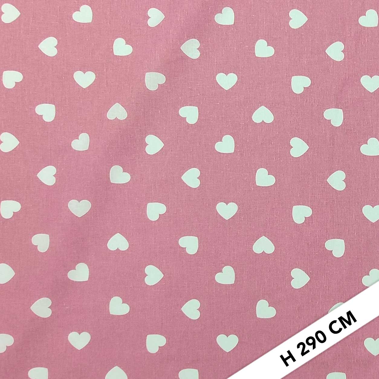 Lenzuolo Cotone Cuori Bianchi con Sfondo Rosa Antico Image