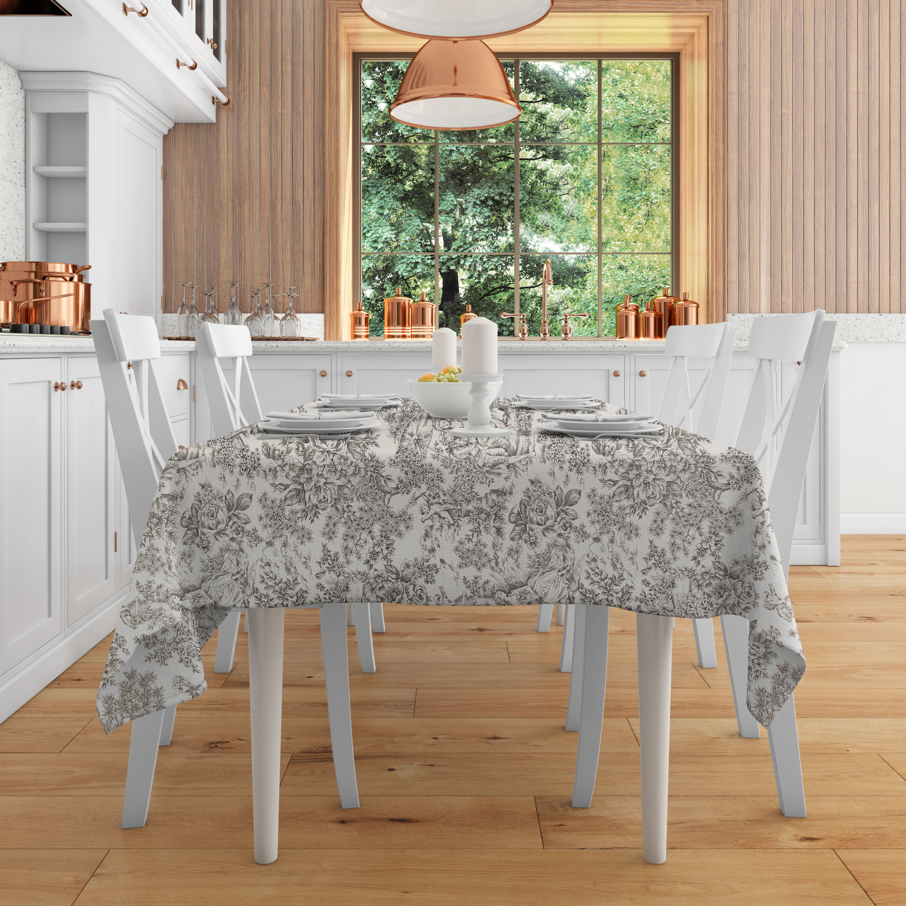 Tovaglia Confezionata Toile De Jouy Nero